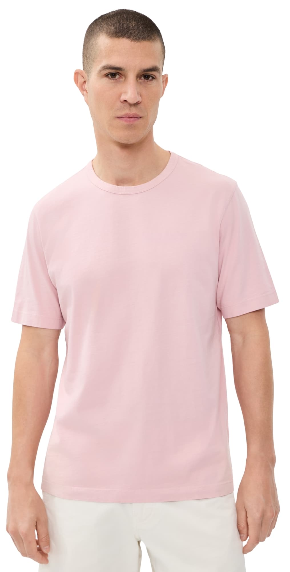 Theory Crew Neck Tinted Tee Tinted Chalk Pink