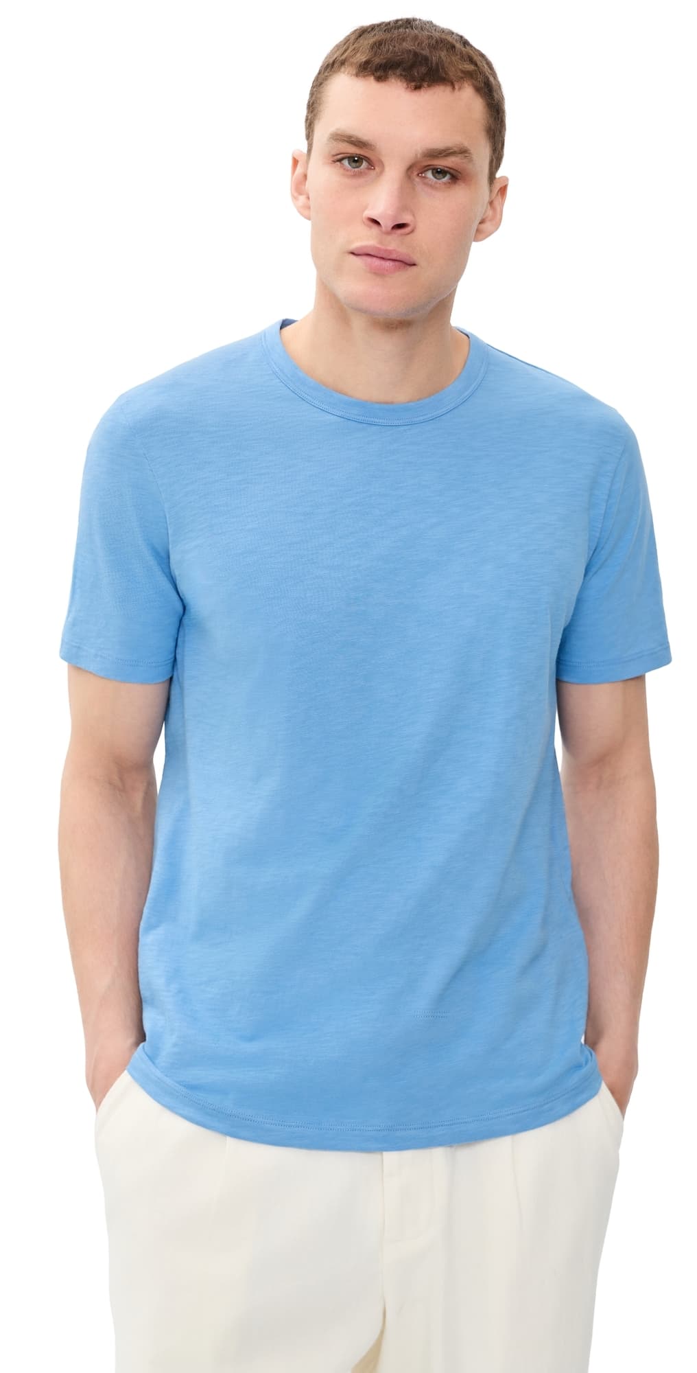 Theory Essential Tee In Cosmos Crisp Blue