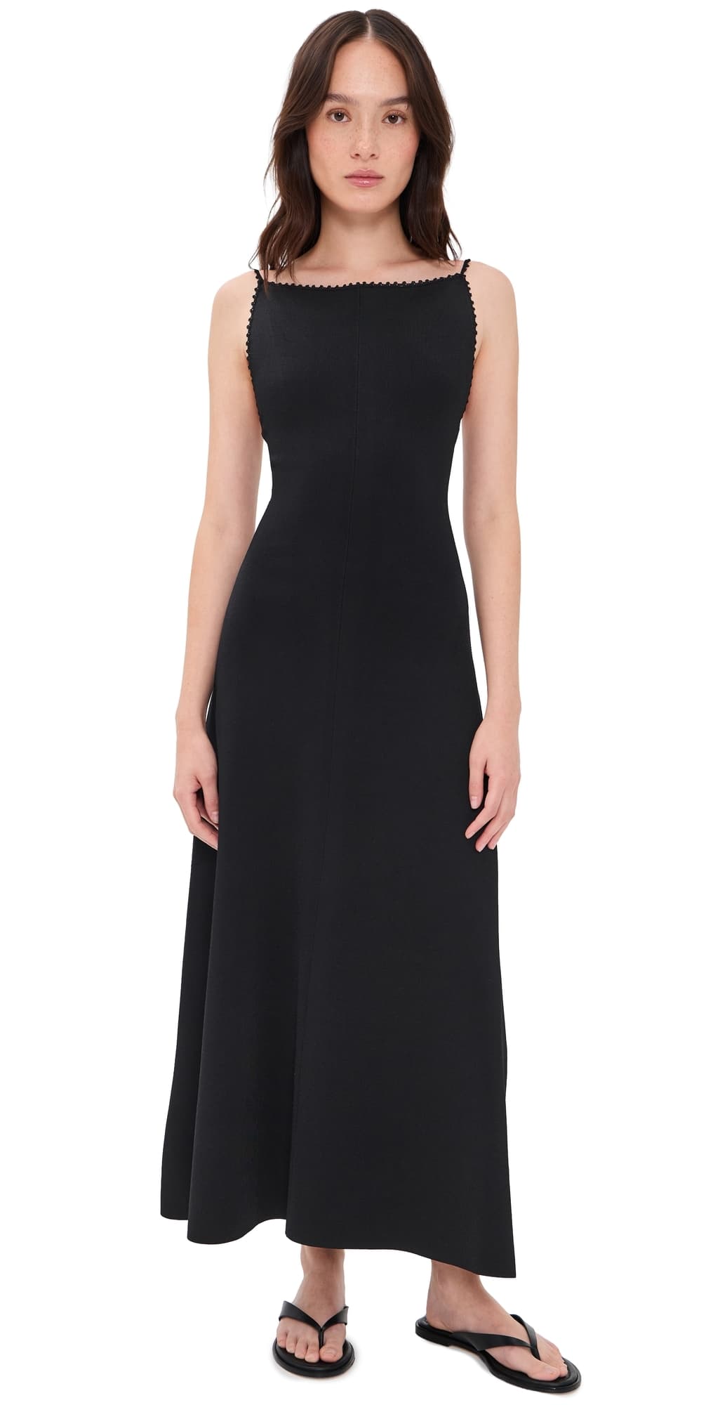 Theory Square Neck Maxi Dress black - 001
