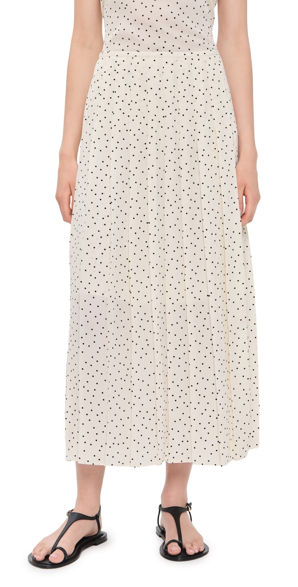 Theory Pleated Wrap Skirt Ivory Multi/Chk