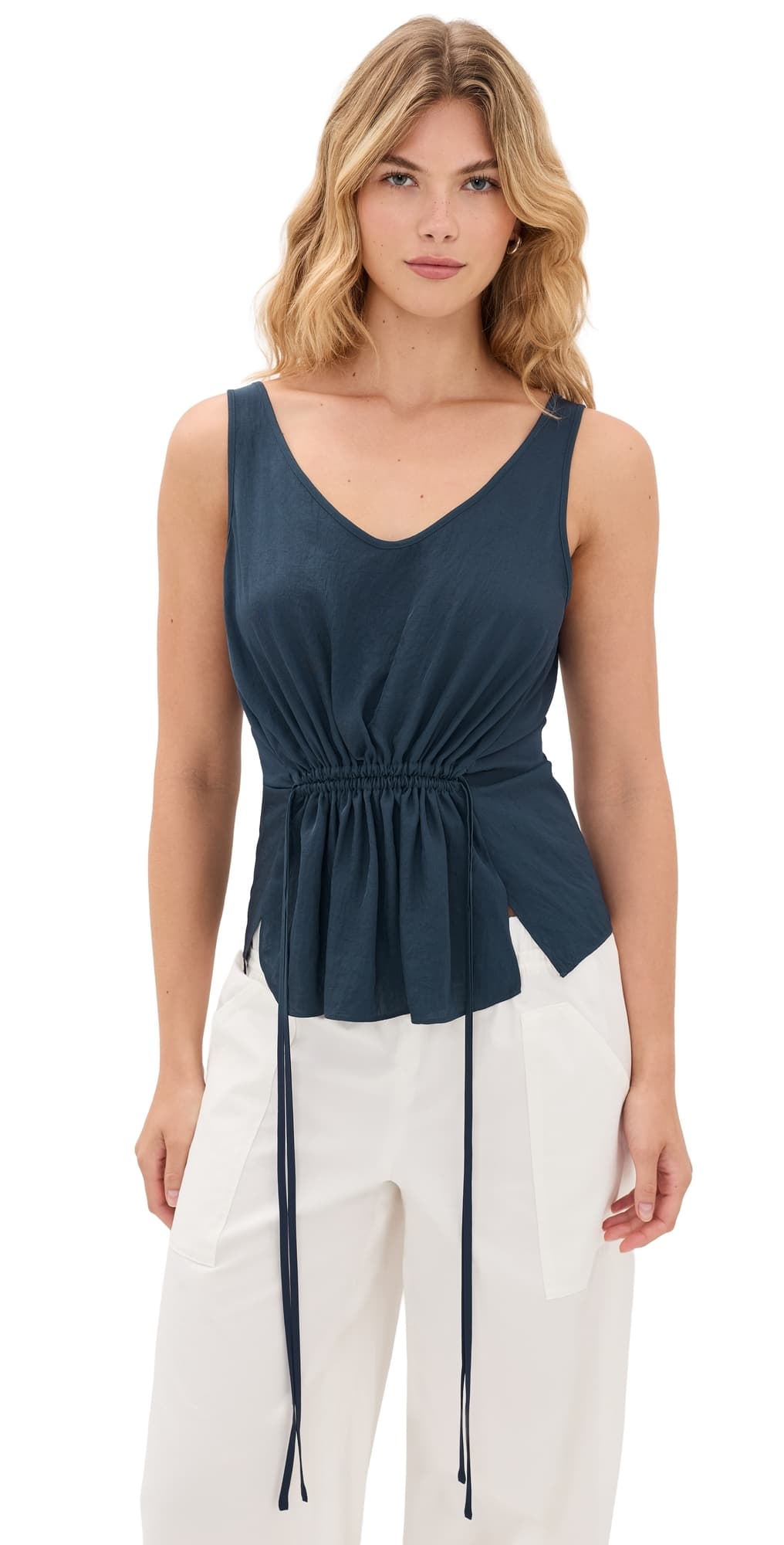 Theory Tie Easy Tank Nocturne Navy