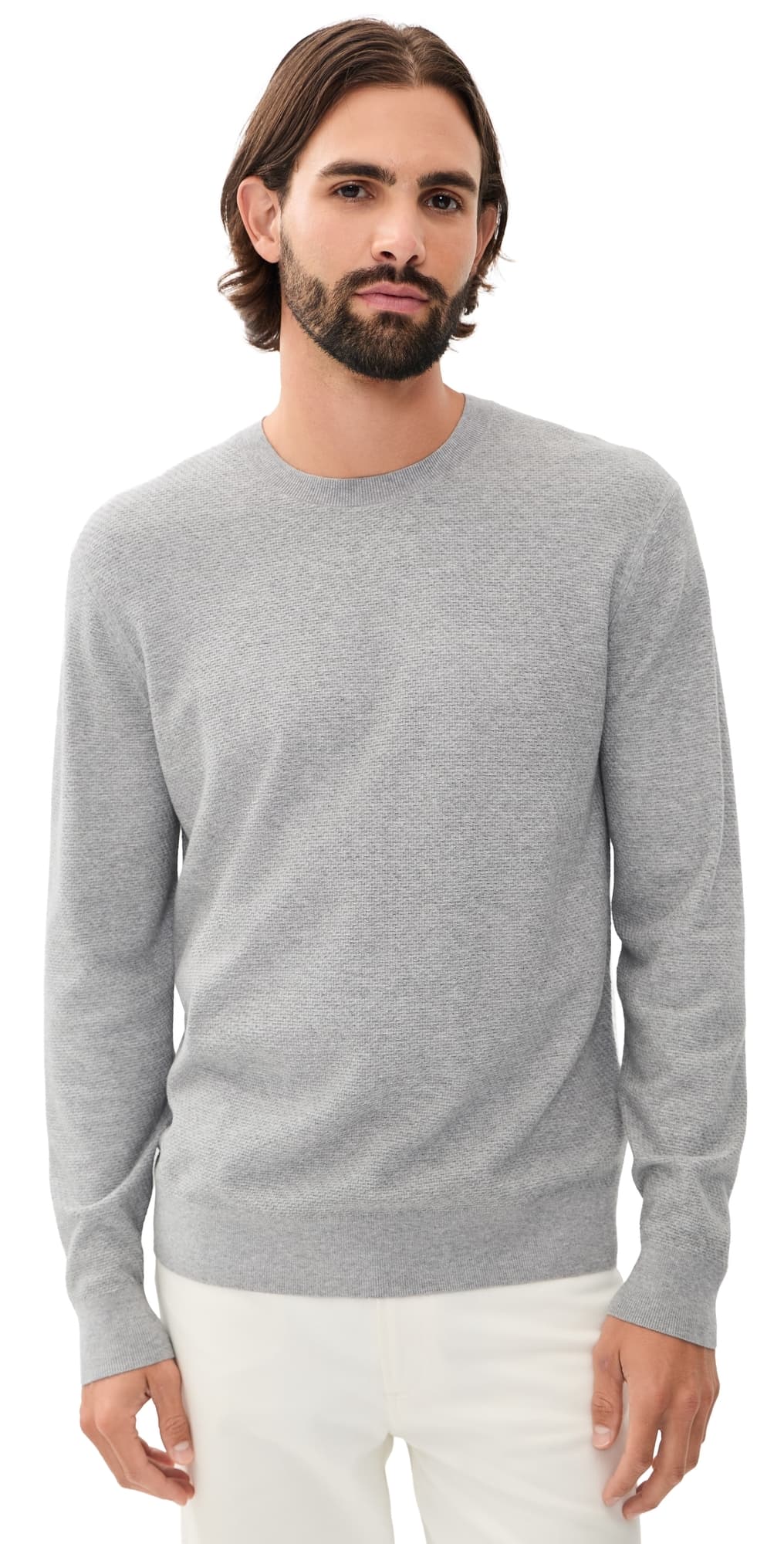 Theory Riland Light Bilen Crewneck Light Heather Grey