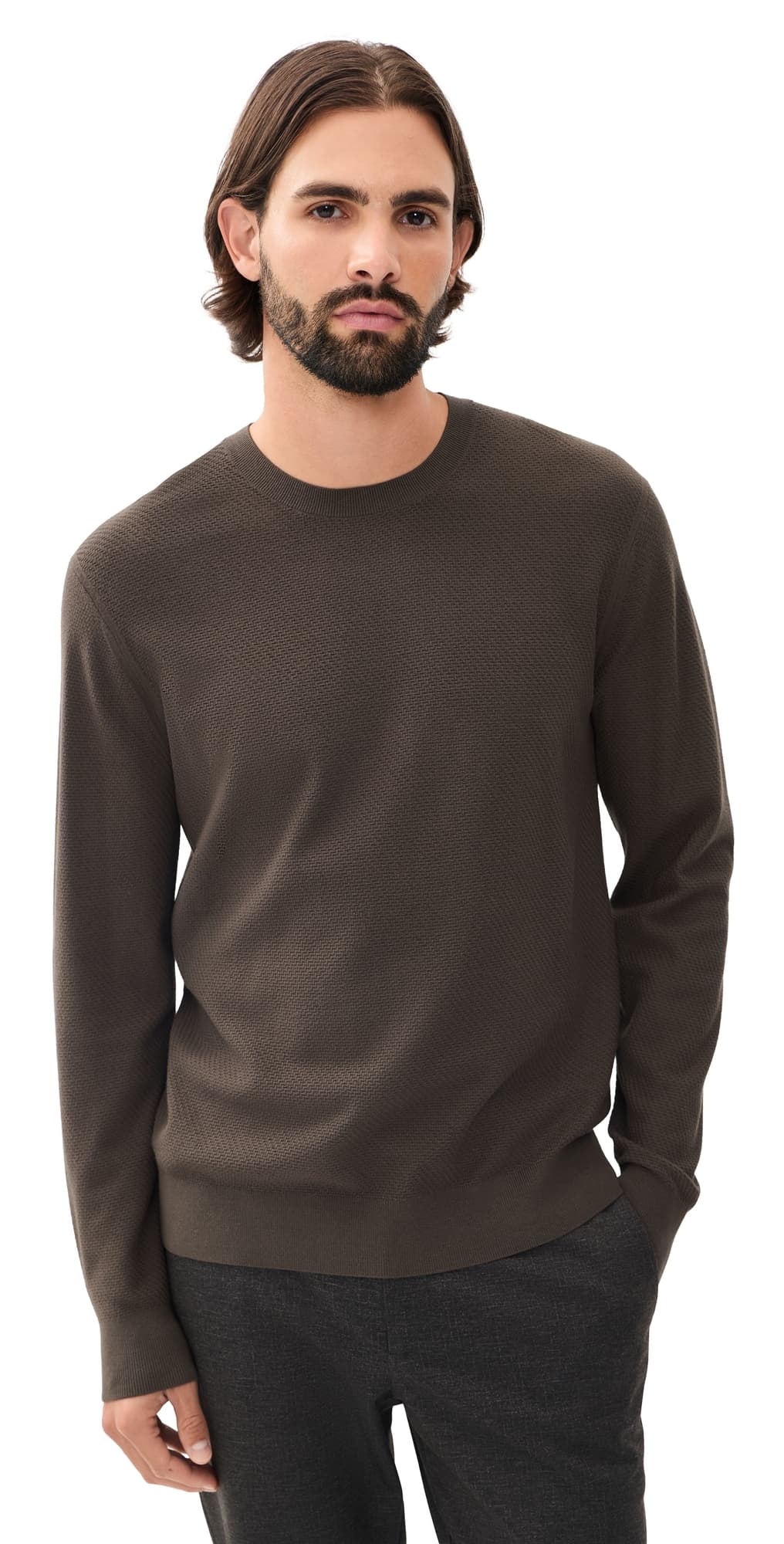 Theory Riland Crewneck Classic Brown