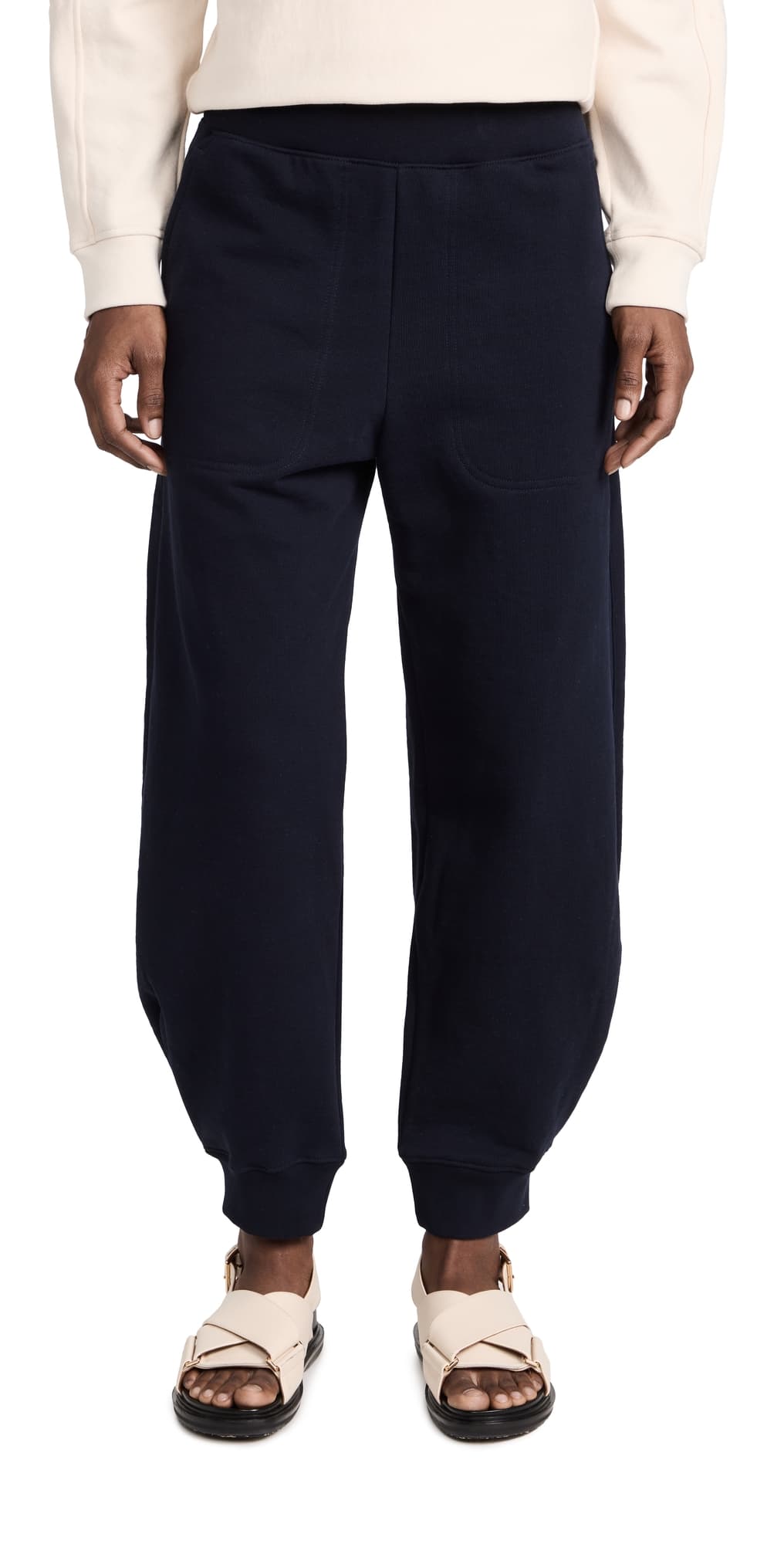 Tibi Calder Long Length Sweatpants Navy