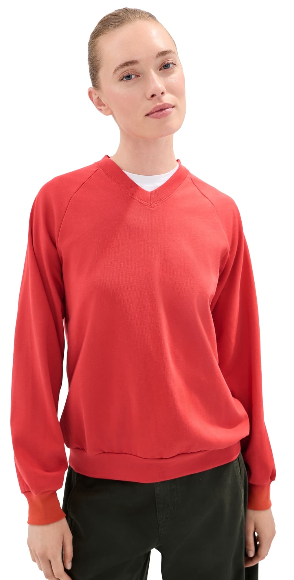 Tibi Perfect T Vintage Sweatshirt Red