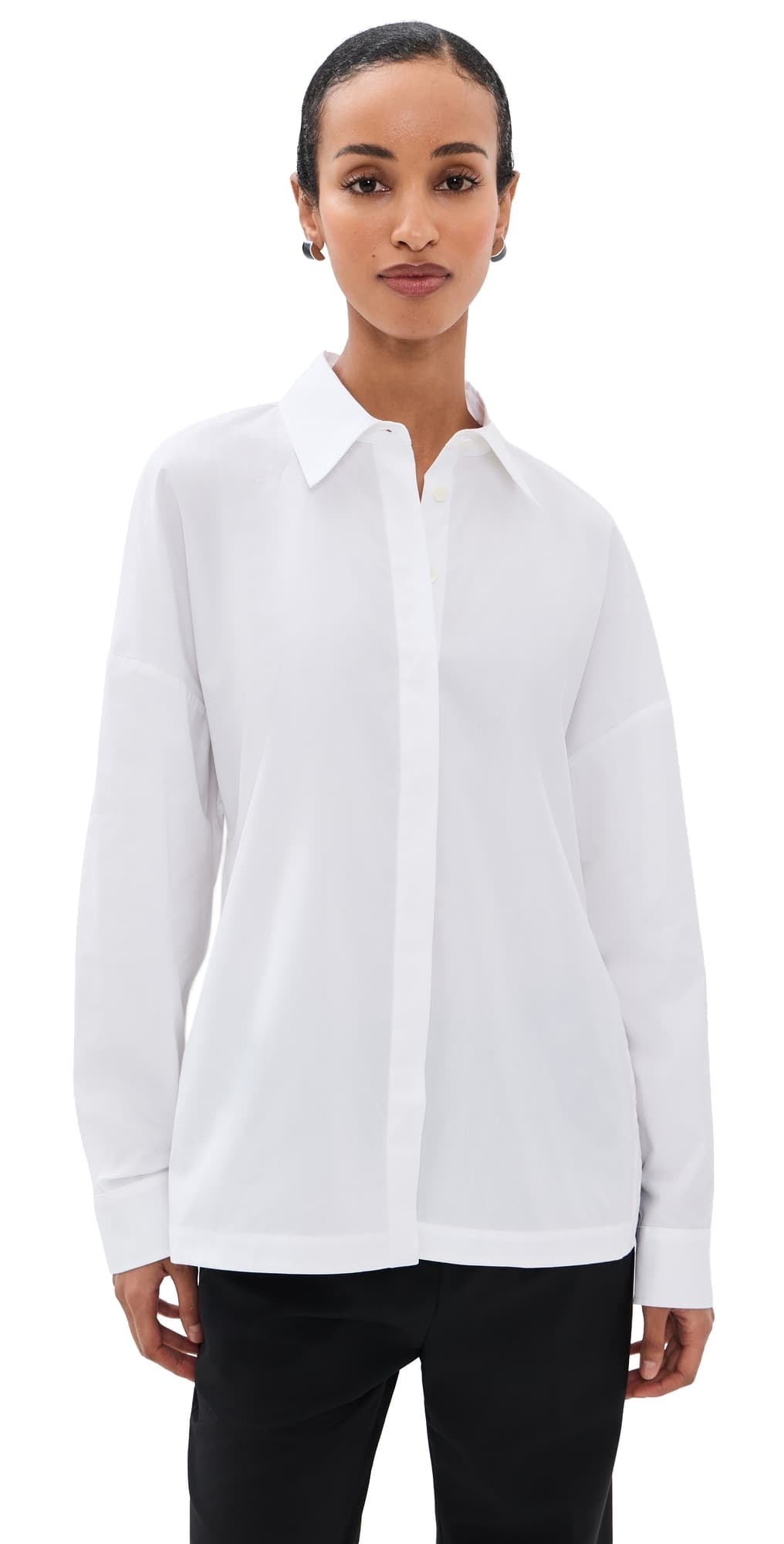 Tibi New Shirting Gabe Oversized Shirt White