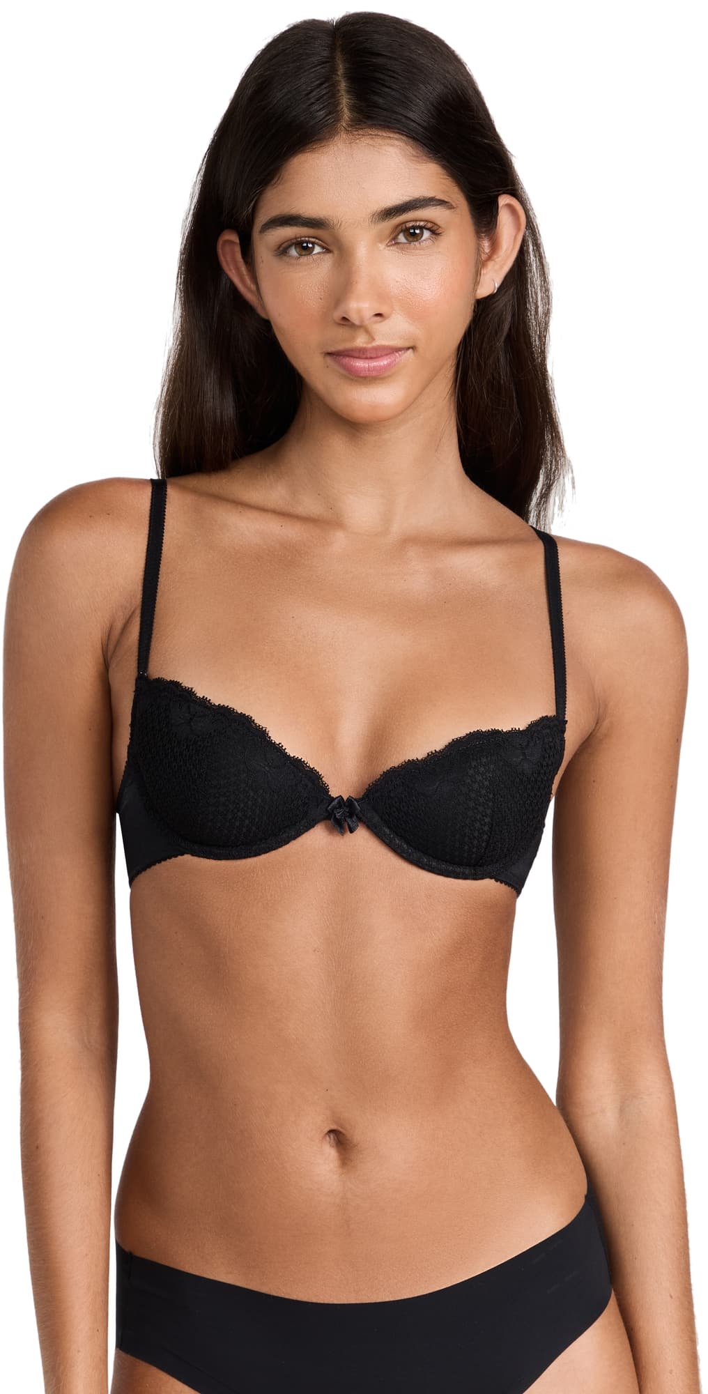 Timpa Duet Lace Half Cup Padded Bra Black
