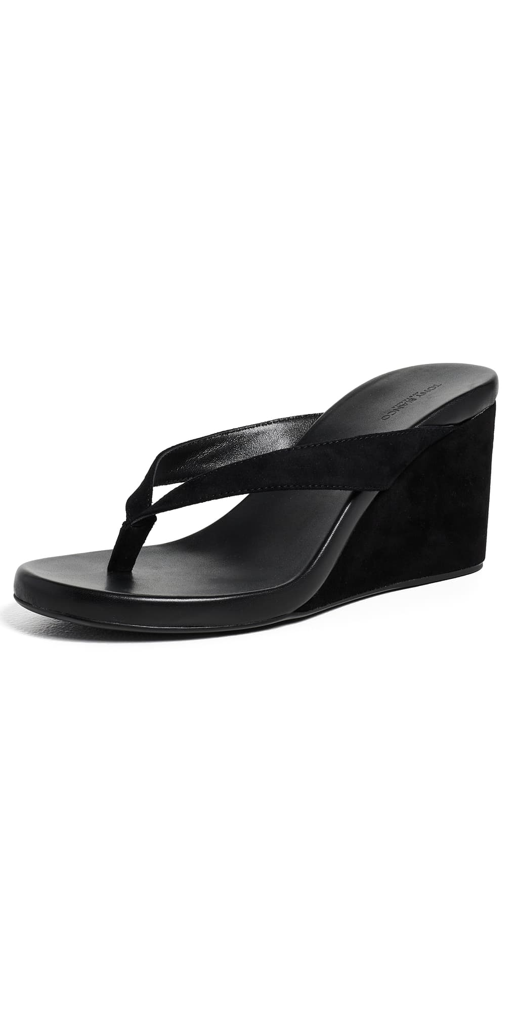 Tony Bianco Avanti Wedge Sandals Black Suede