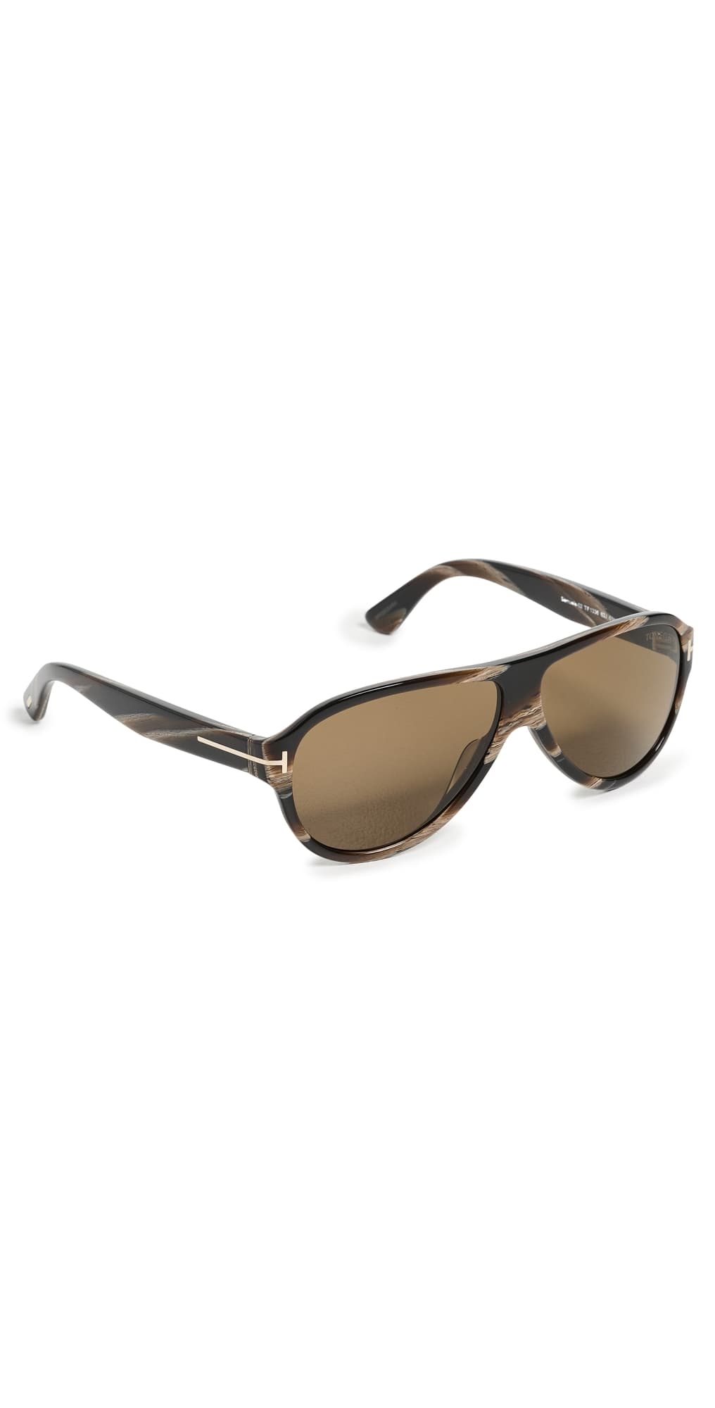 Tom Ford Samuele 02 Sunglasses Shiny Brown Horn Effect · One Size