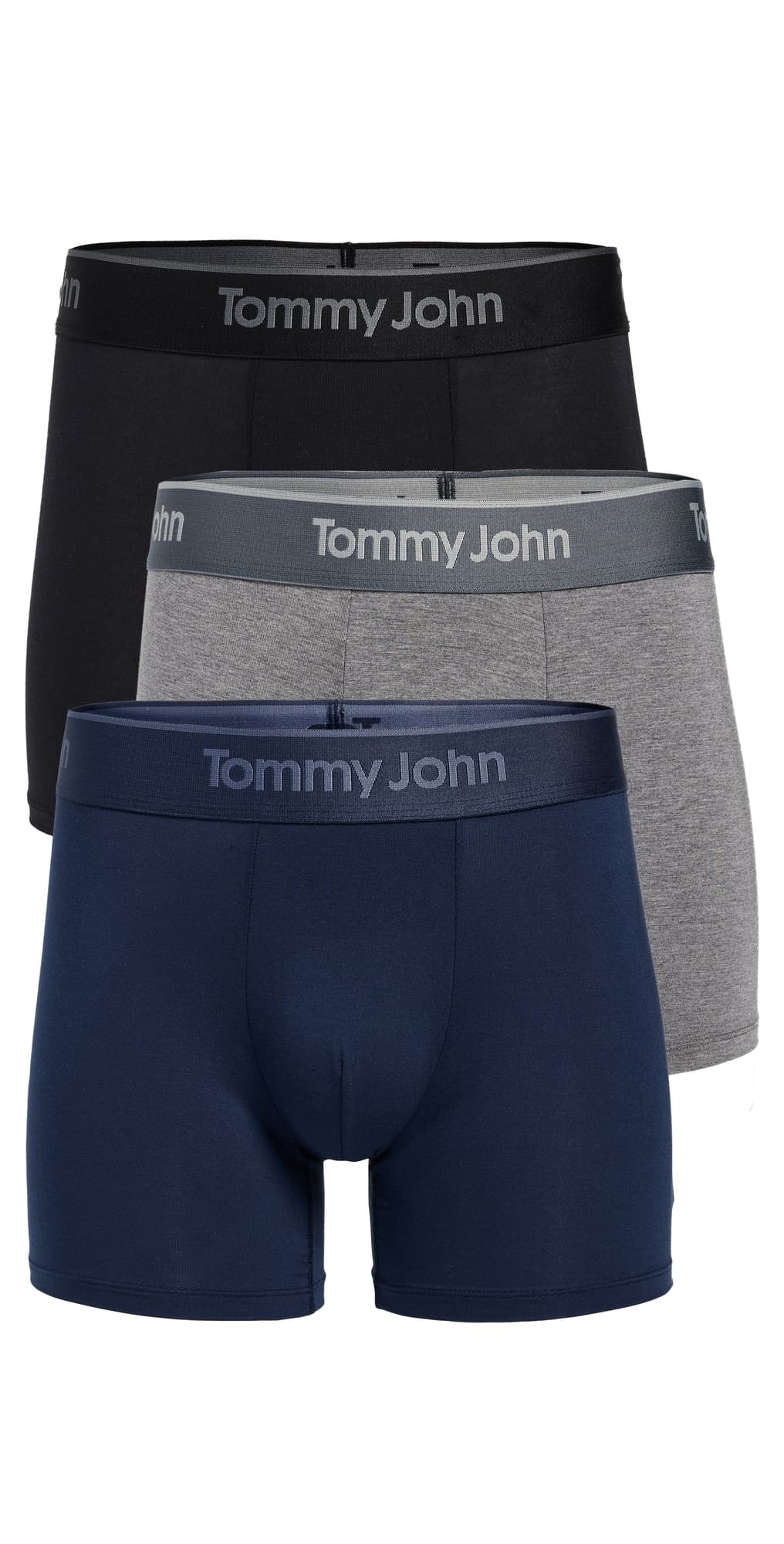 Tommy John Second Skin 4 Trunks 3 Pack Black/Medium Heather Grey/Dres