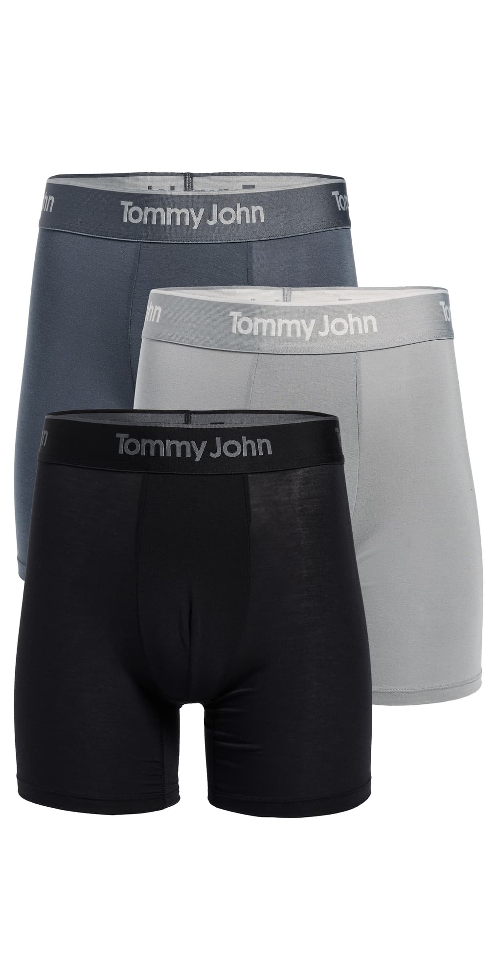 Tommy John Second Skin 6 Boxer Briefs 3 Pack Black/Turbulence/Monument