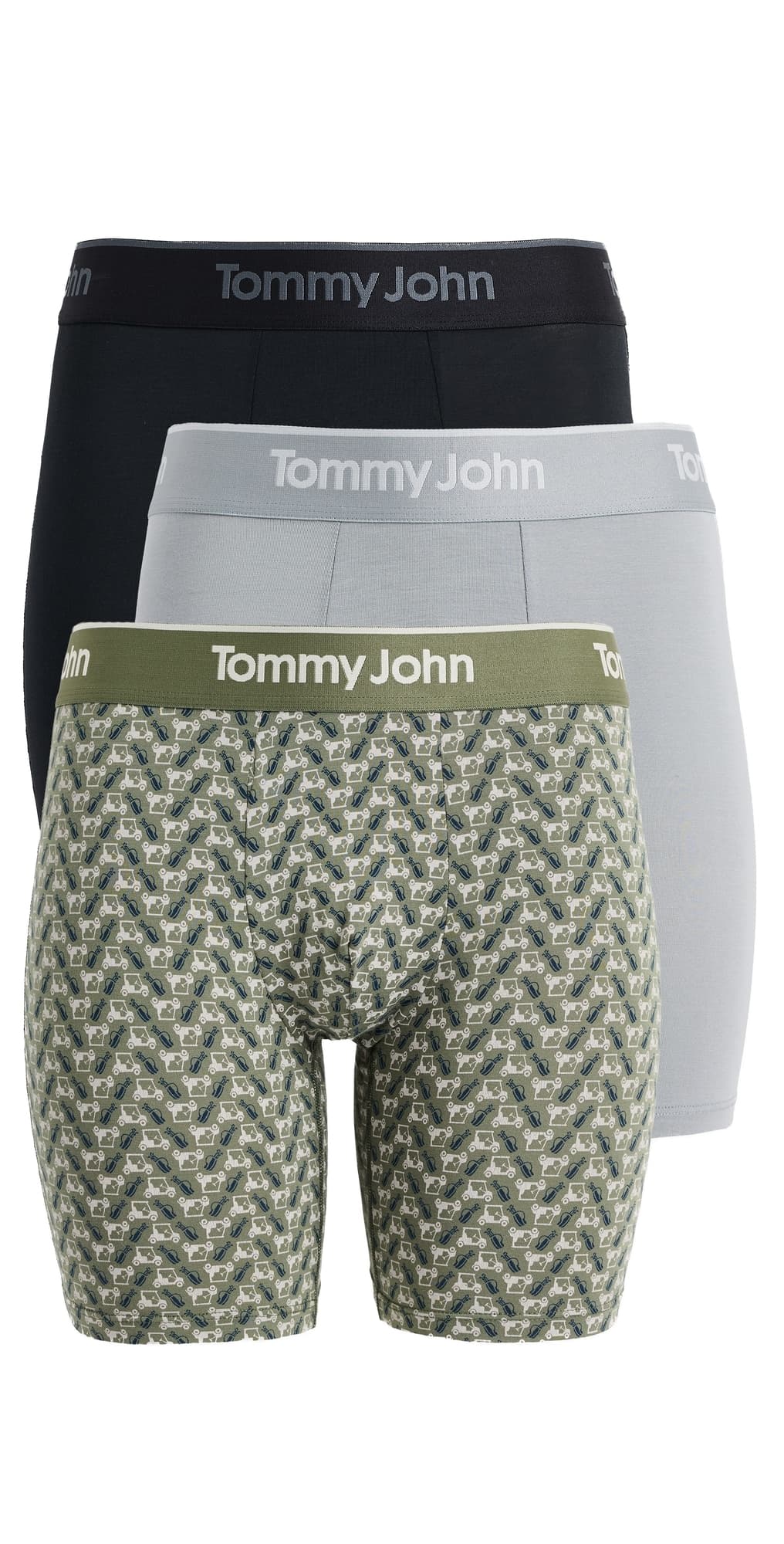 Tommy John Second Skin 6 Boxer Briefs 3 Pack Black/Monument/Golcartfourleaf