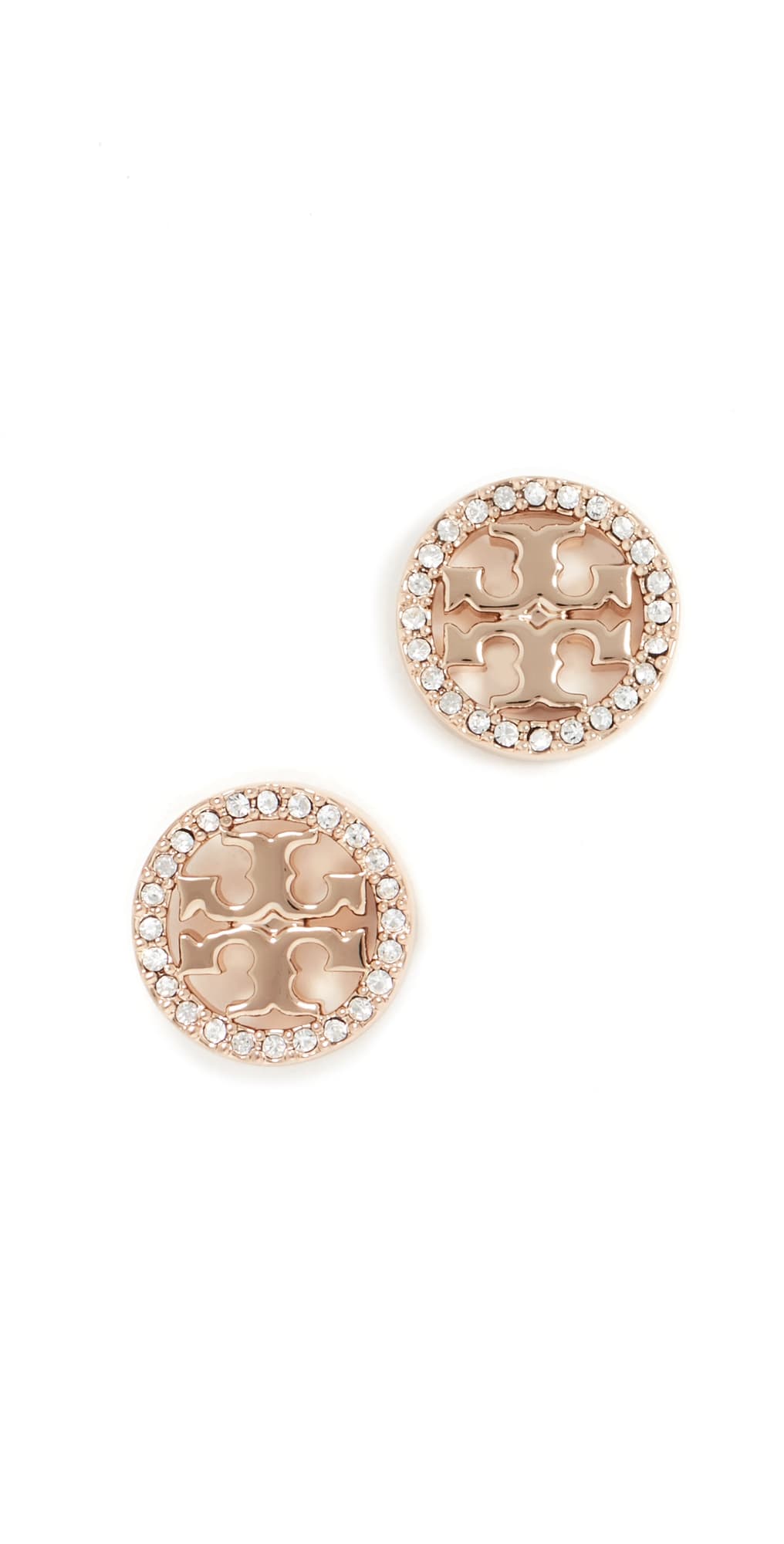 Tory Burch Icon Pavé Circle Stud Earrings Tory Gold/Crystal · One Size