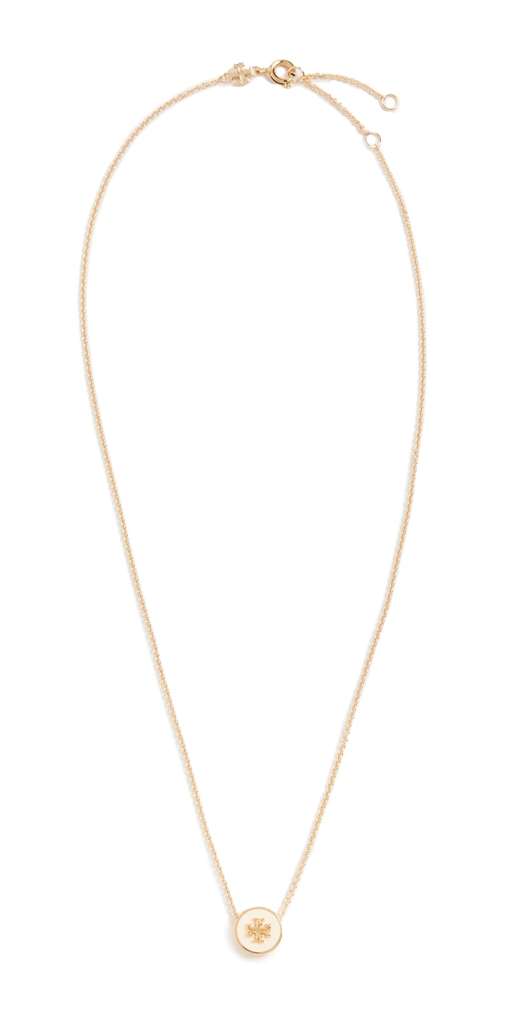 Tory Burch Icon Enamel Pendant Necklace Tory Gold/New Ivory