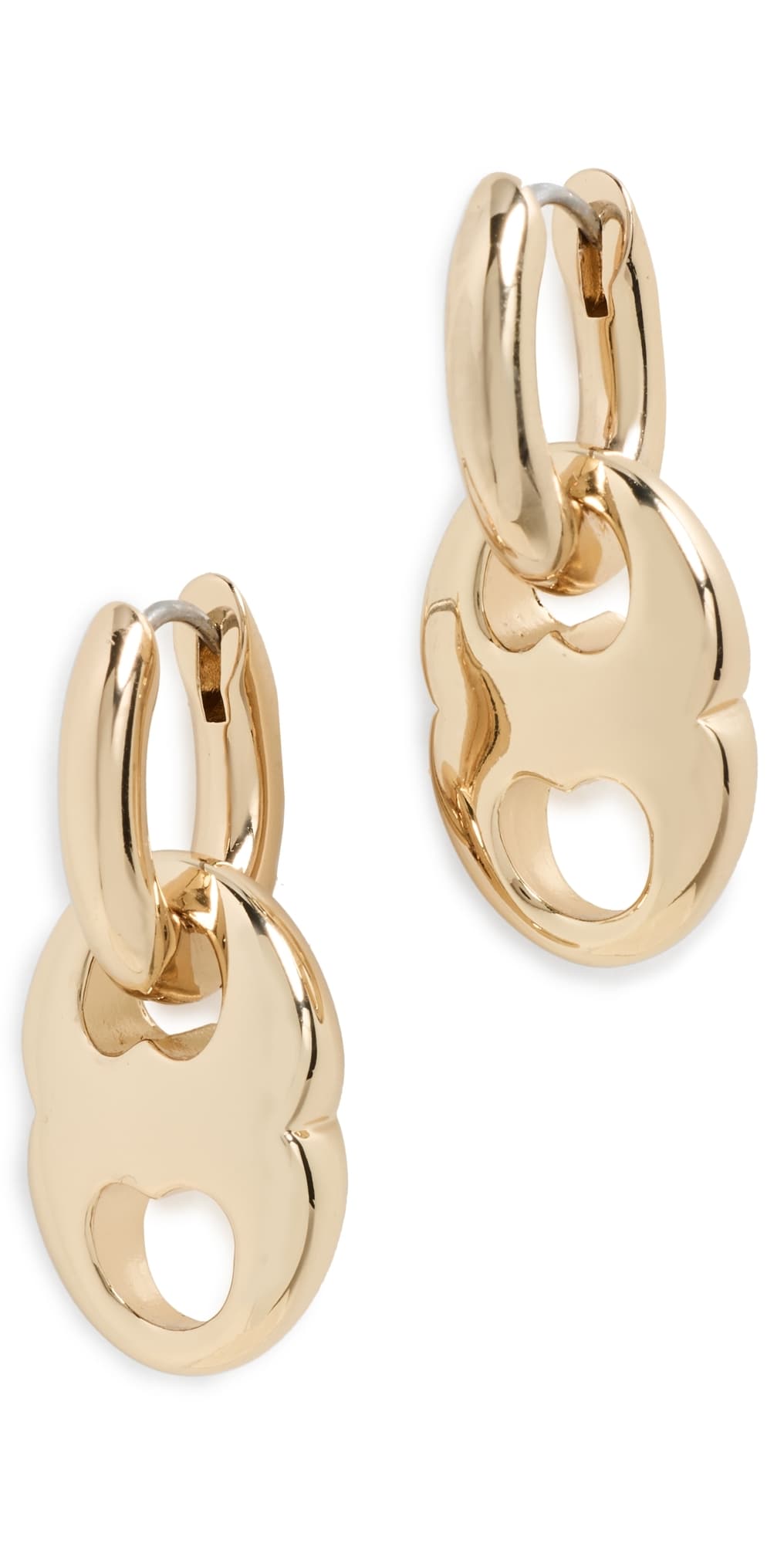 Tory Burch Small Gemini Link Hoop Earrings Light Brass · One Size