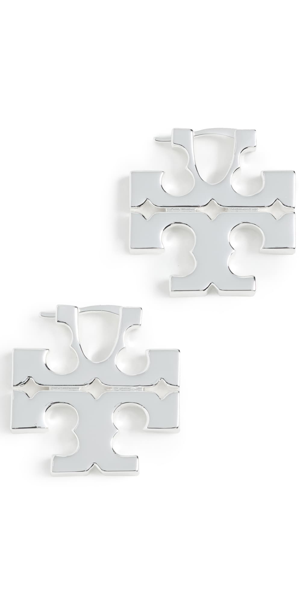 Tory Burch Icon Hidden Hoop Earrings Light Silver · One Size