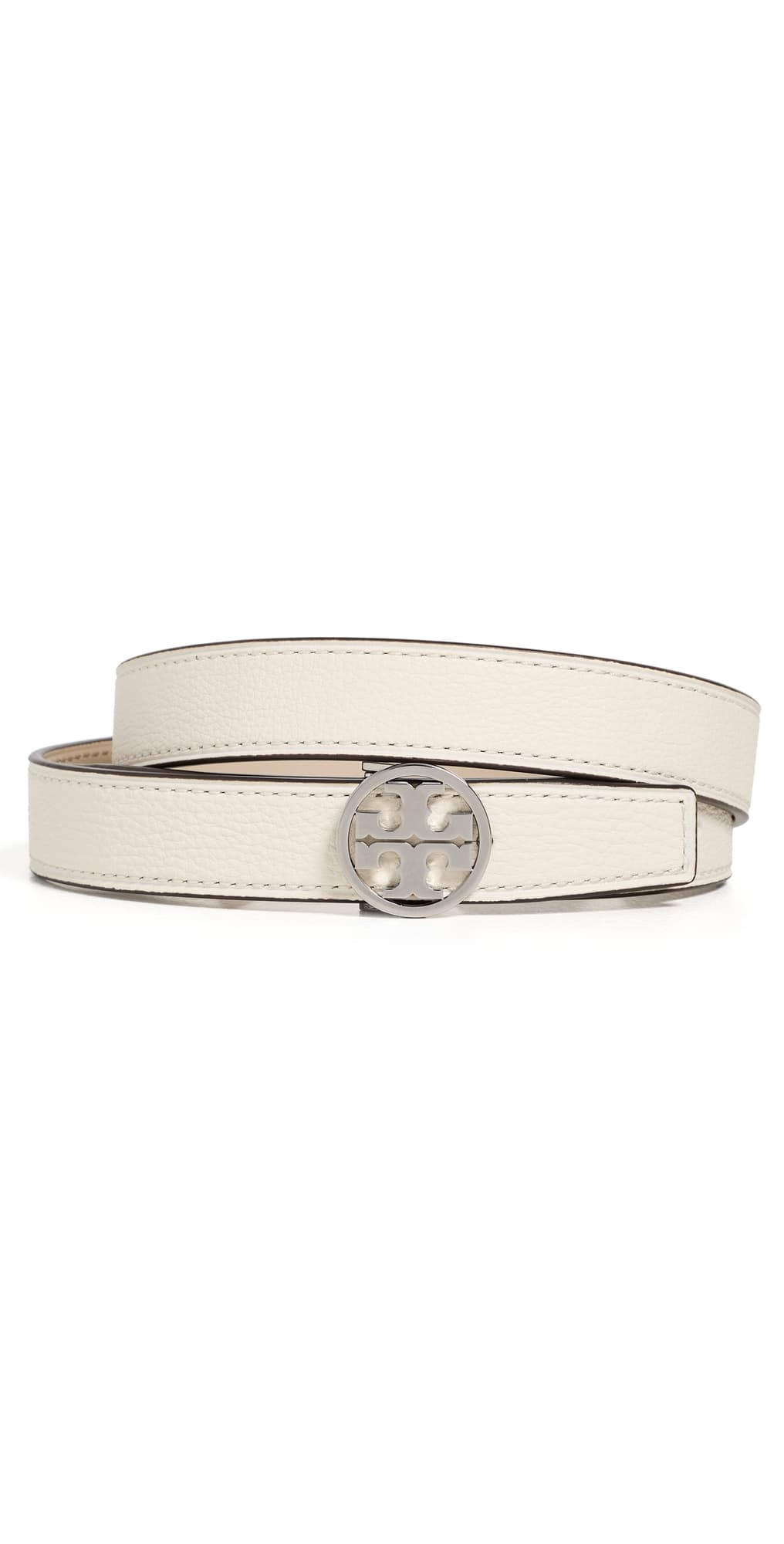 Tory Burch Miller Reversible Belt 1 Warm White/Light Stone/Silver