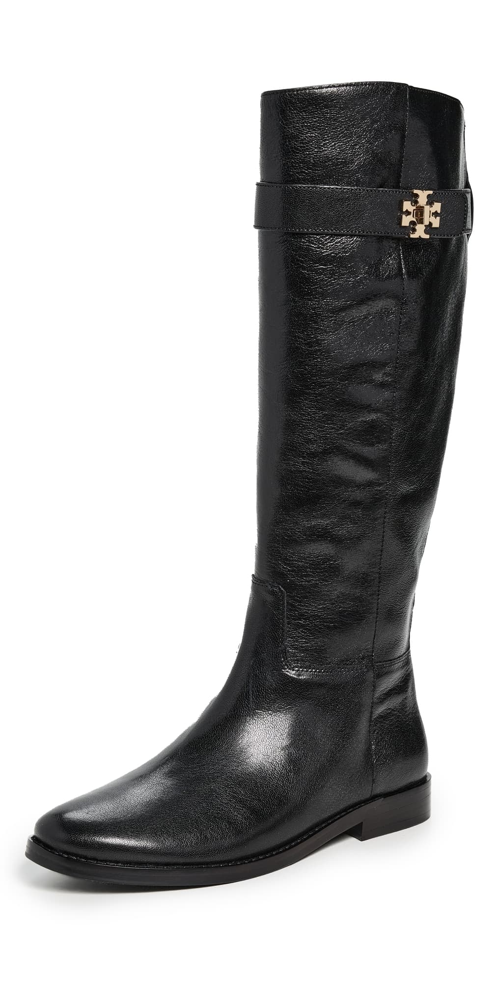 Tory Burch T Lock Riding Boots Perfect Black