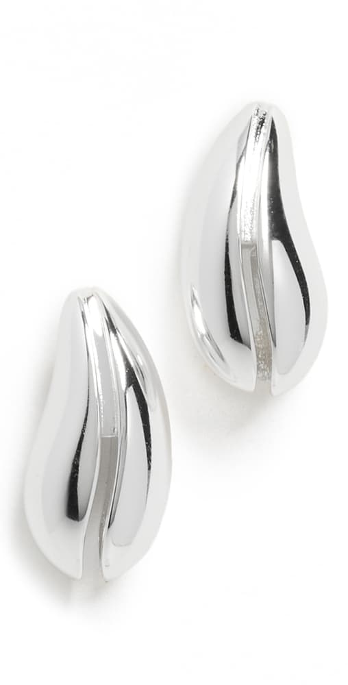 Tory Burch Small Pierced Earrings Light Silver · One Size