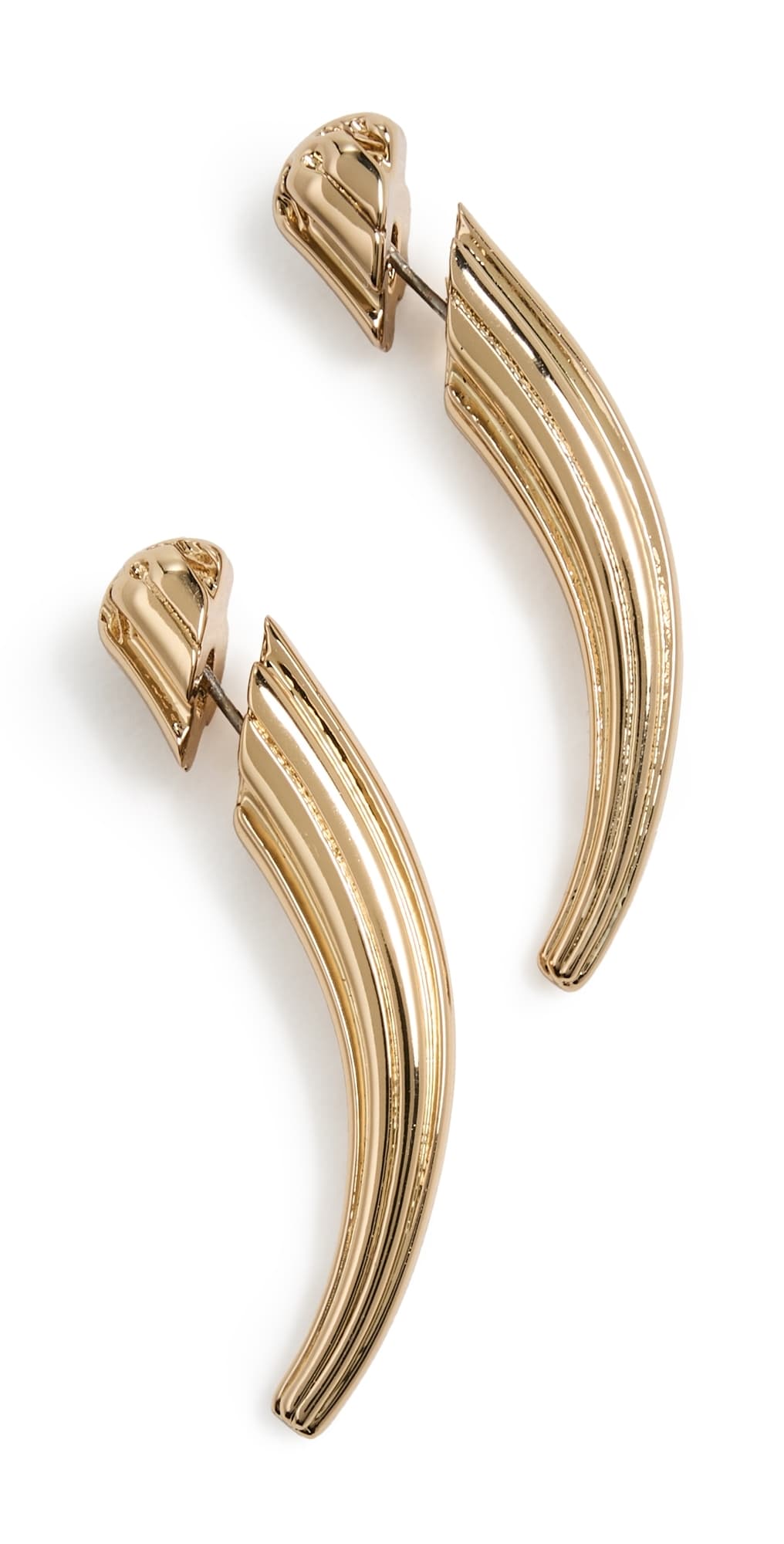Tory Burch Pierced Front-Back Earrings Light Brass · One Size