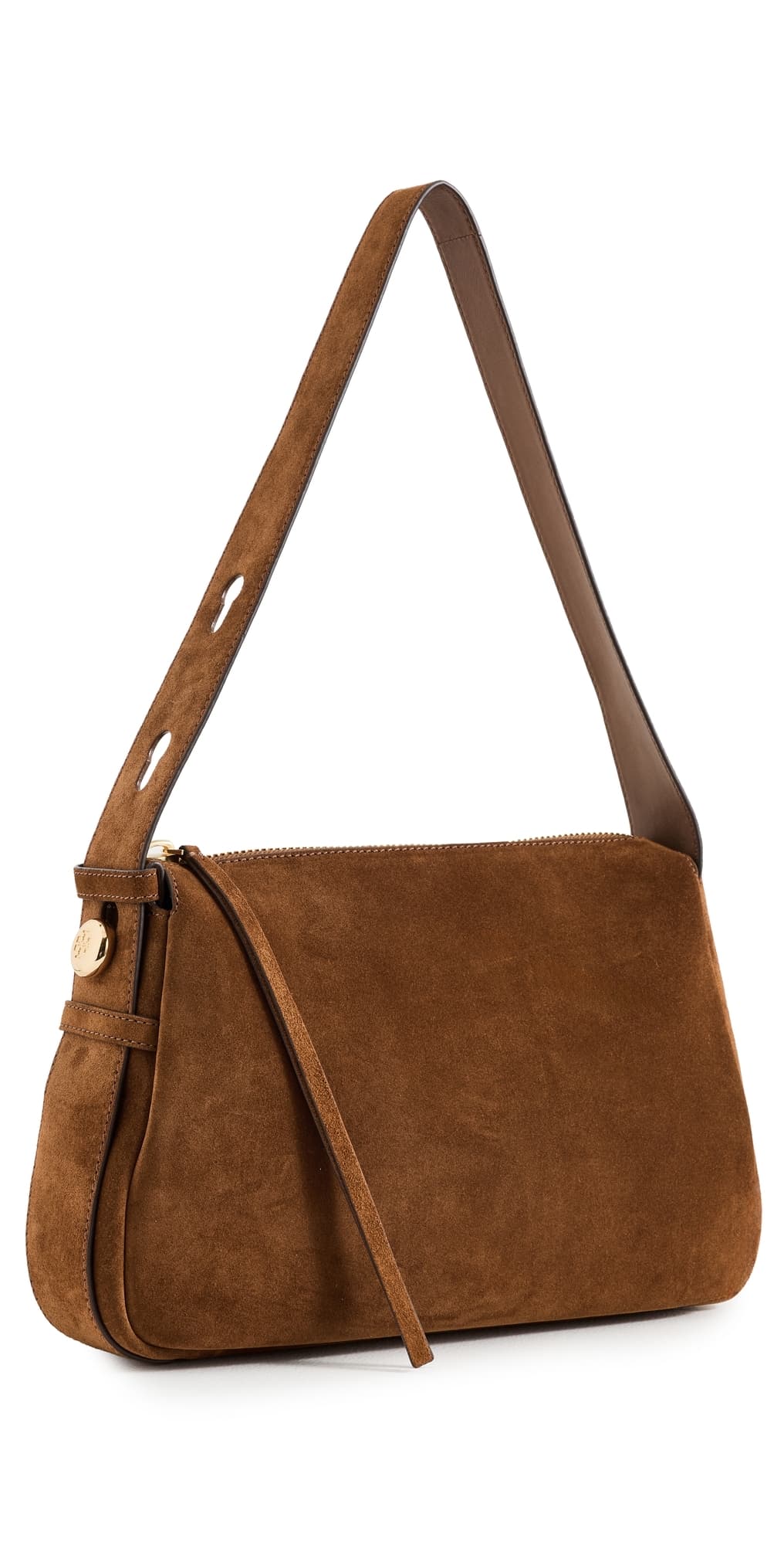 Tory Burch Romy Suede Shoulder Bag Caramel