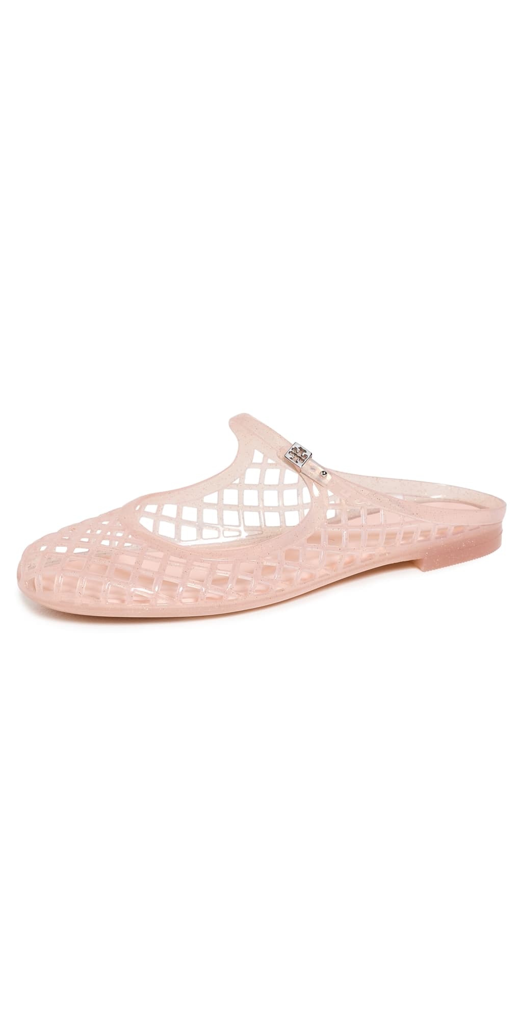 Tory Burch Mellow Mary Jane Jelly Flats Soft Pink Glitter/Silver