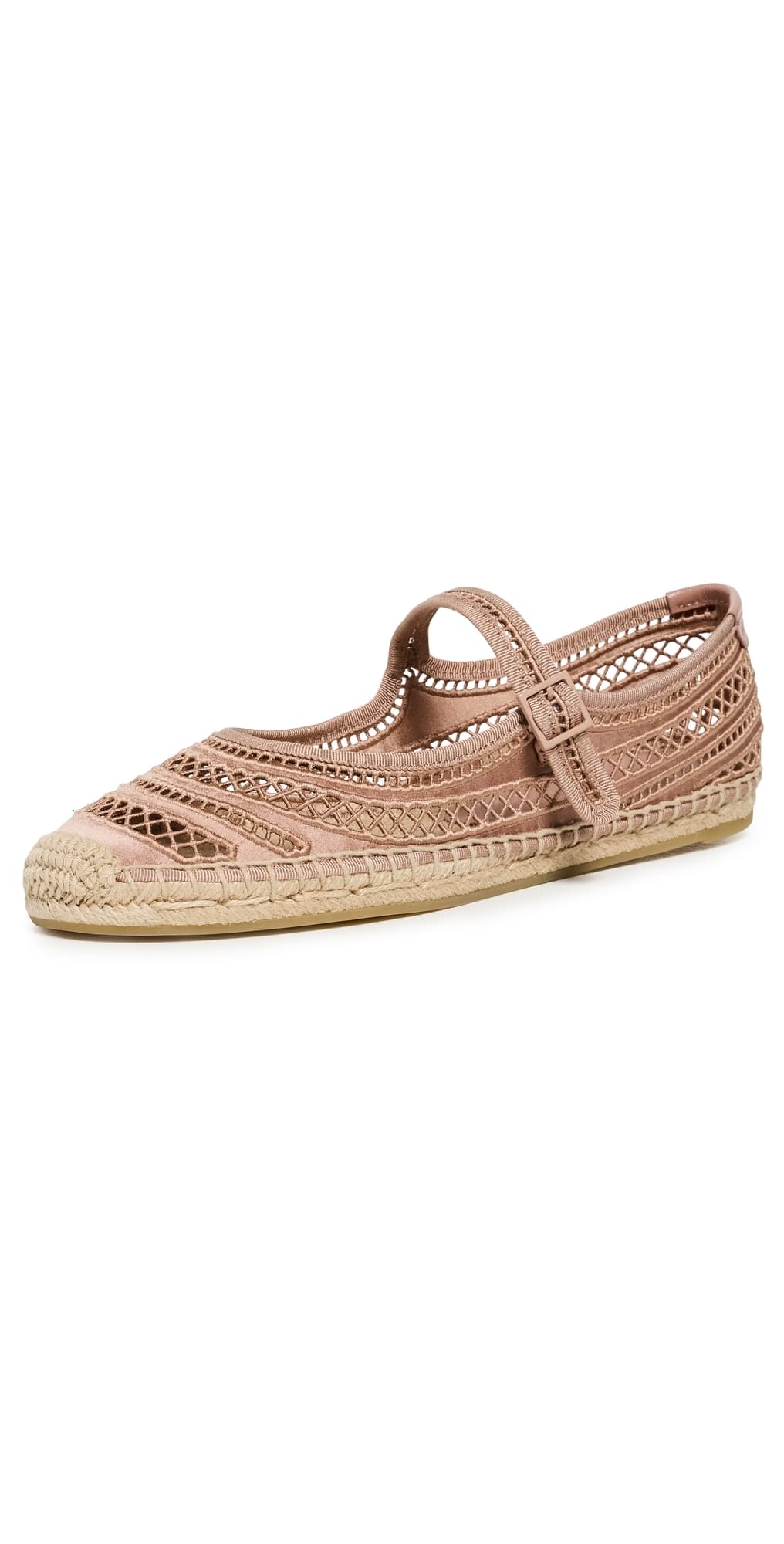 Tory Burch Open Weave Mary Jane Espadrilles Vintage Mauve