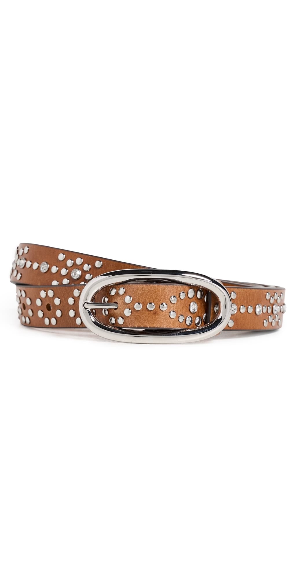 Tory Burch Pierced Studded Belt Burnt Umber/Silver