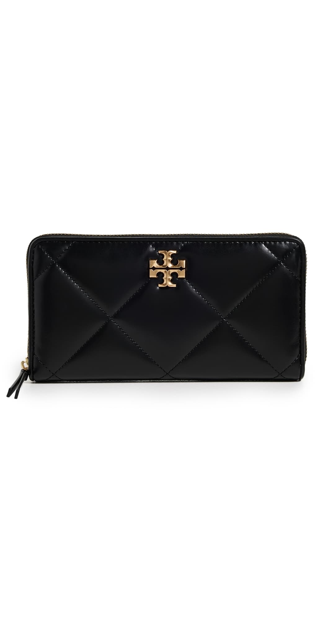 Tory Burch Kira Diamond Quilt Zip Continental Wallet Black · One Size