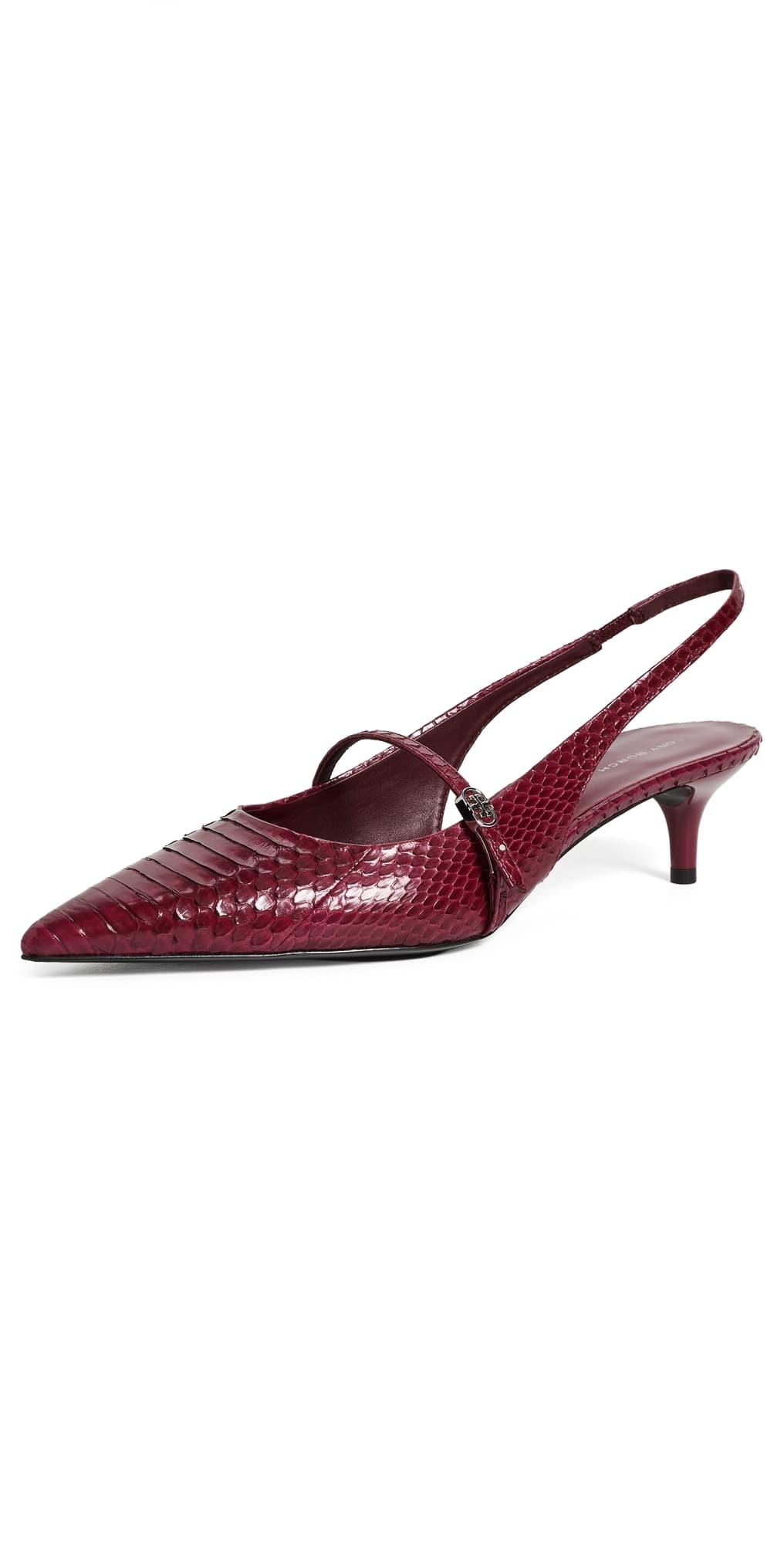 Tory Burch Double T Buckle Mary Jane Pumps Dark Raspberry