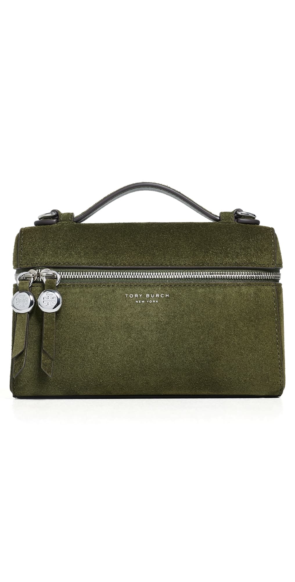 Tory Burch Suede Slim Top Handle Bag Leccio