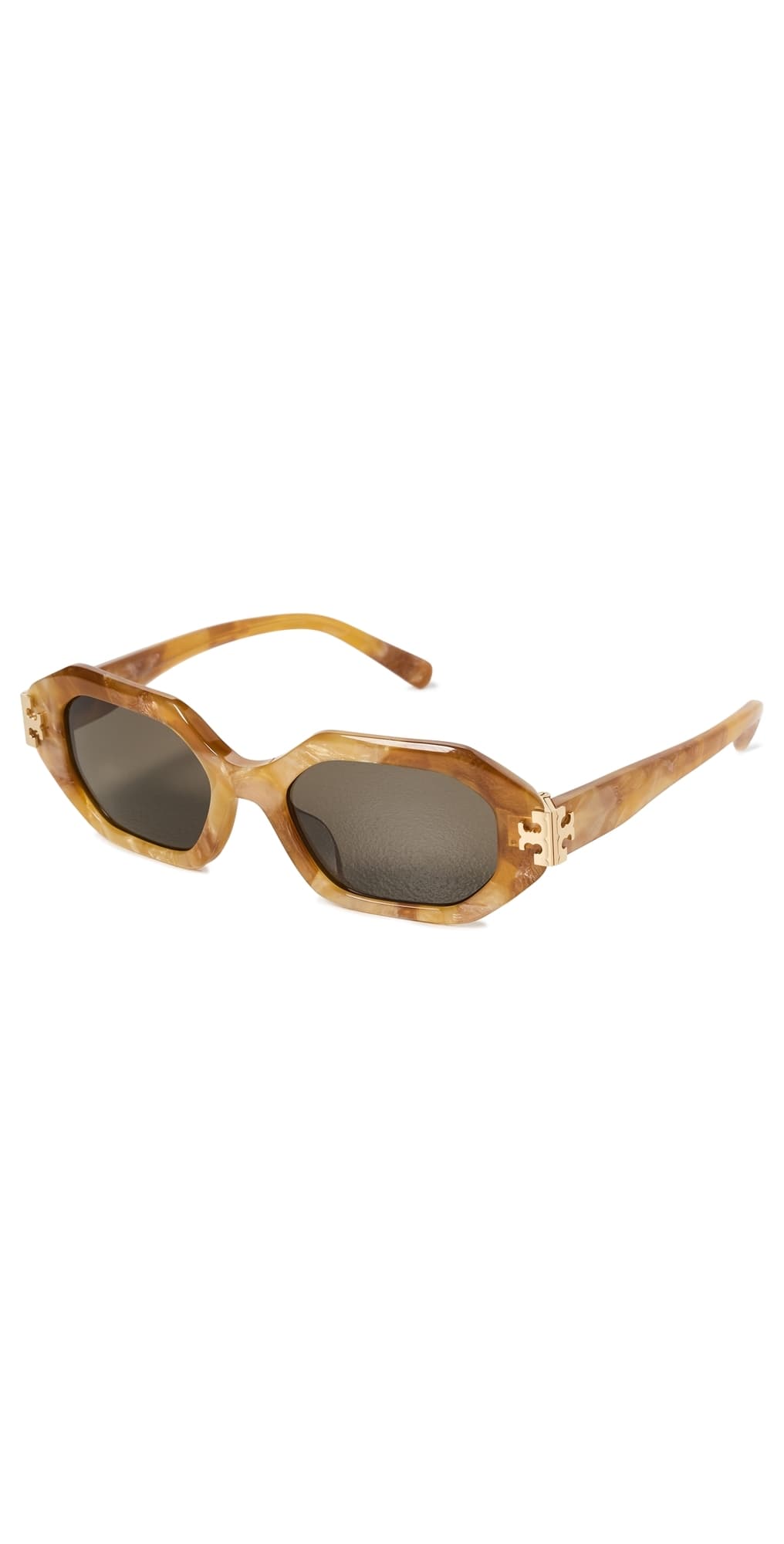 Tory Burch Eleanor Geometric Sunglasses Milky Pearl Amber · One Size