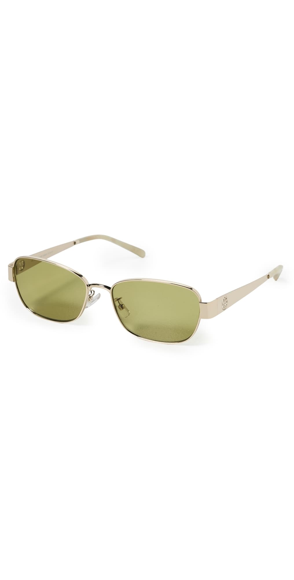 Tory Burch Miller Rectangle Sunglasses Shiny Light Gold