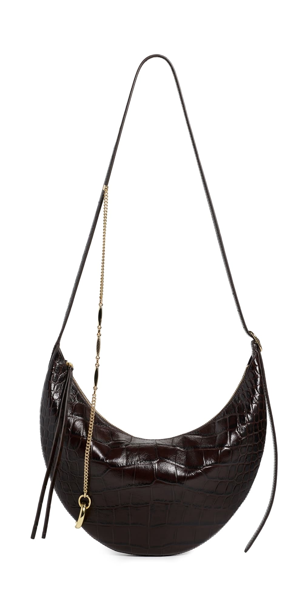 Tory Burch Pierced Croc-Embossed Crossbody Bag Cocoa · One Size
