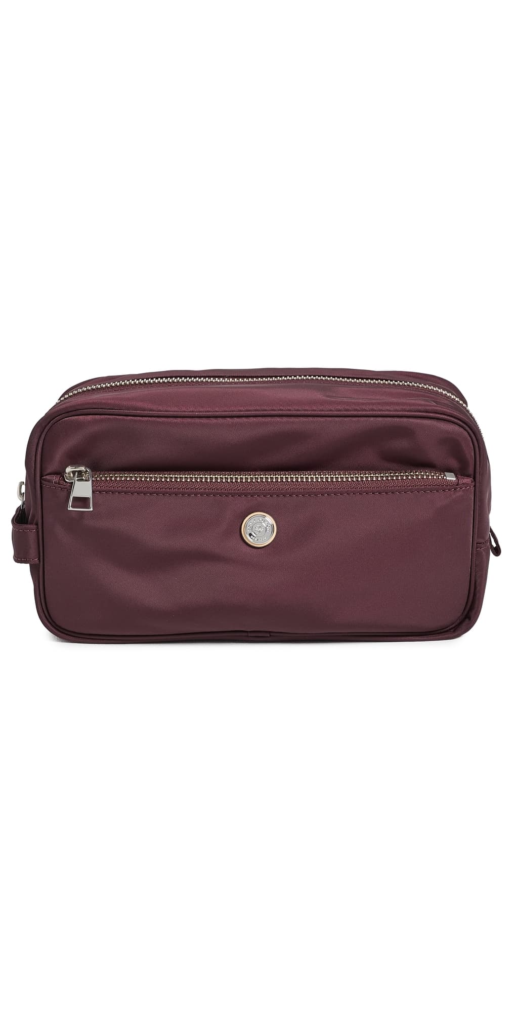 Tory Burch Twist Large Cosmetic Case Dark Carmine