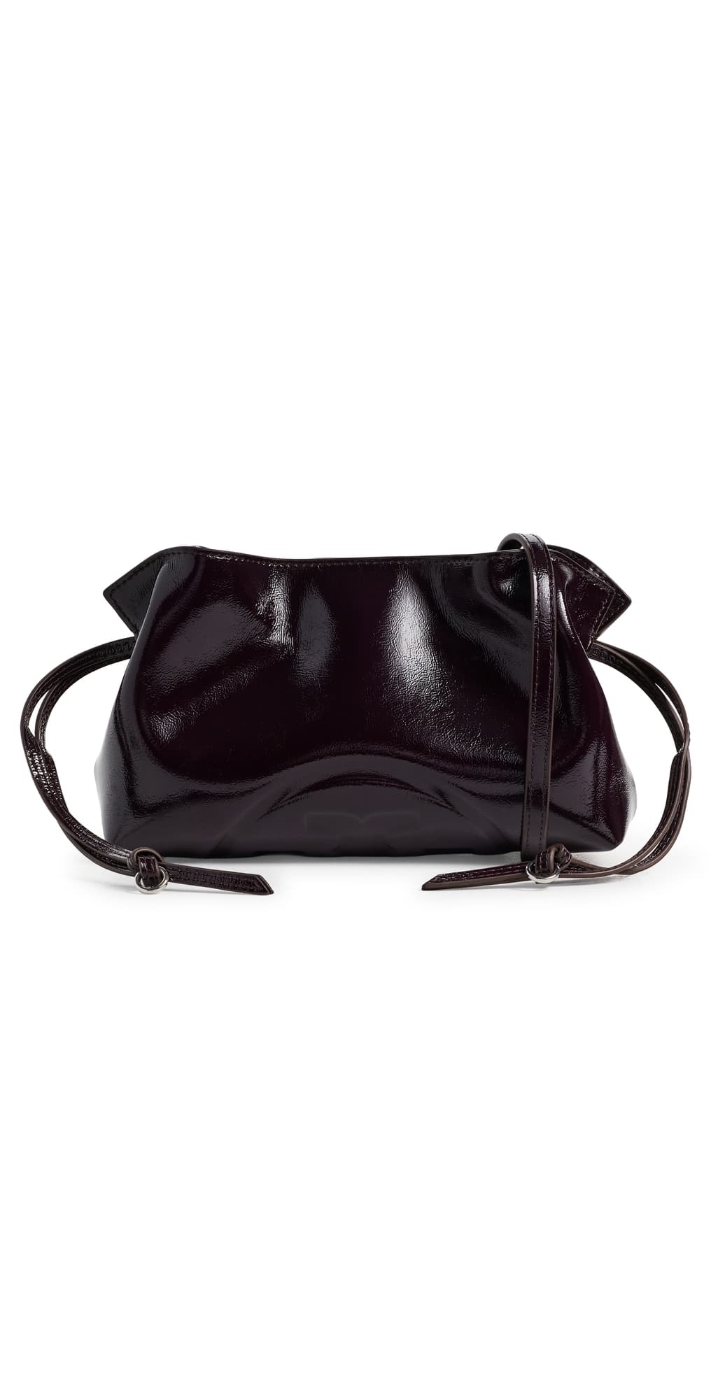 Tory Burch Ella Faux Leather Distressed Drawstring Pouch Mulberry