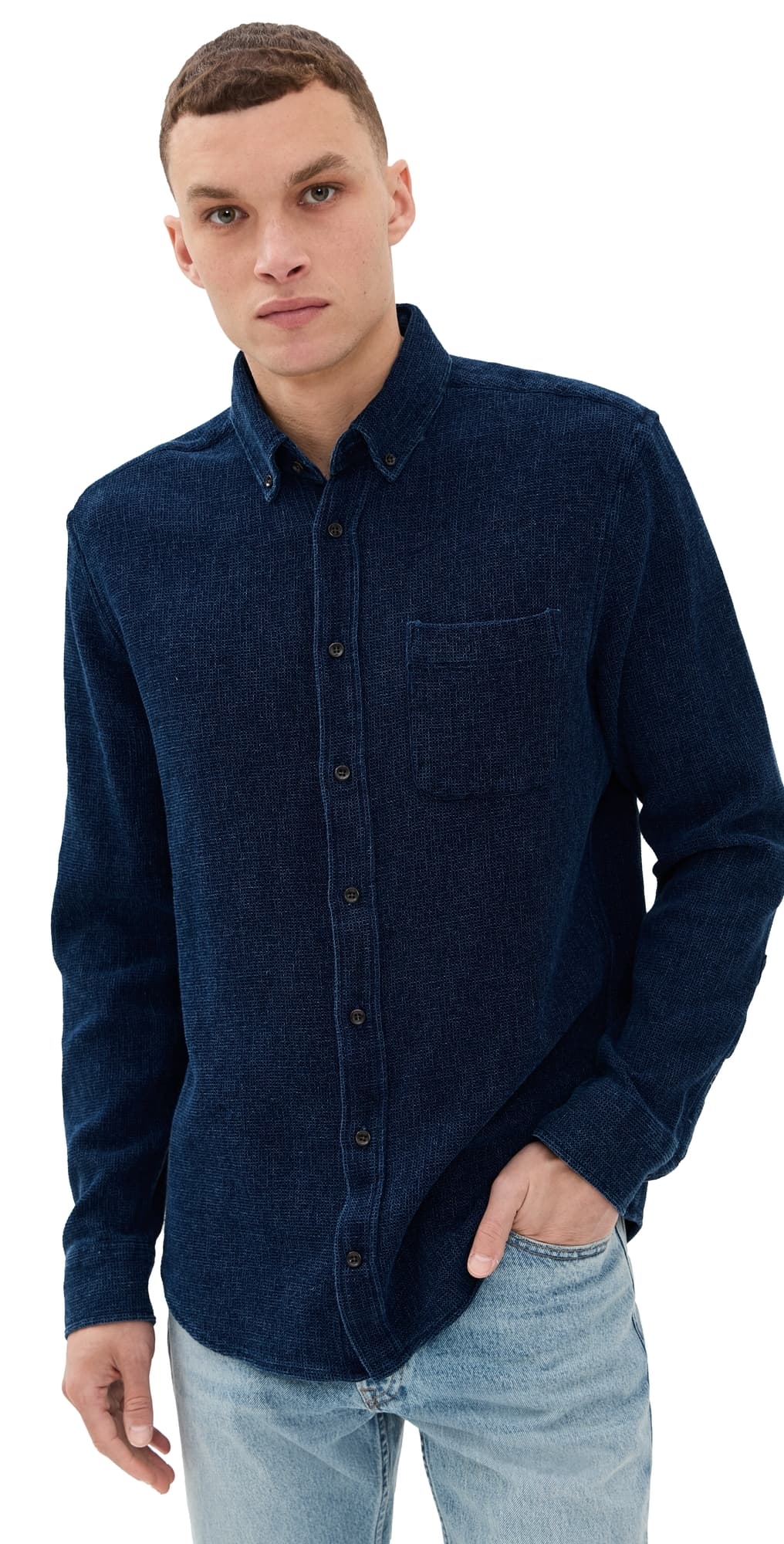 Taylor Stitch Jack Waffle Indigo Shirt Indigo Waffle
