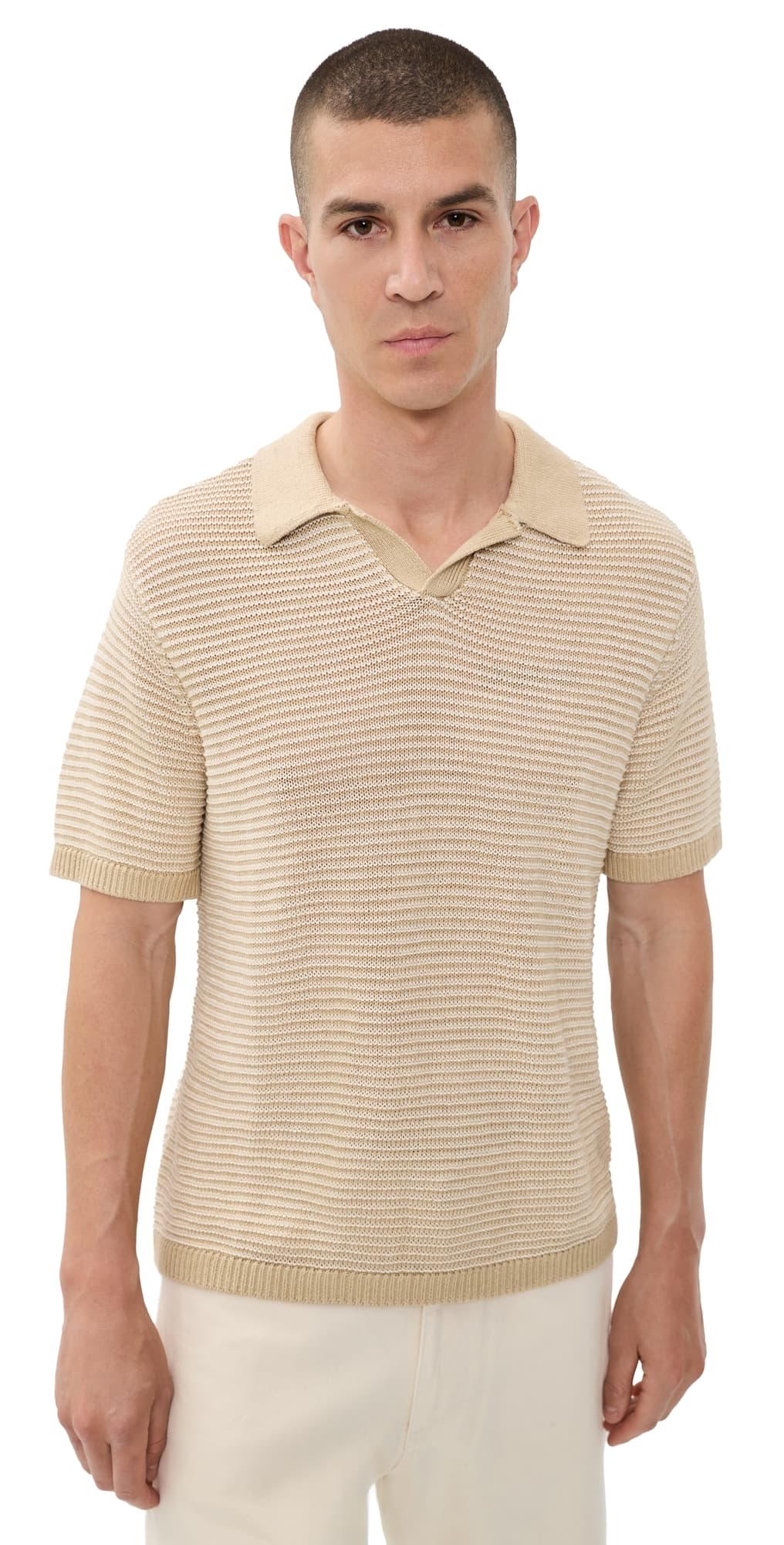 Taylor Stitch The Valencia Sweater Polo Sand Stripe