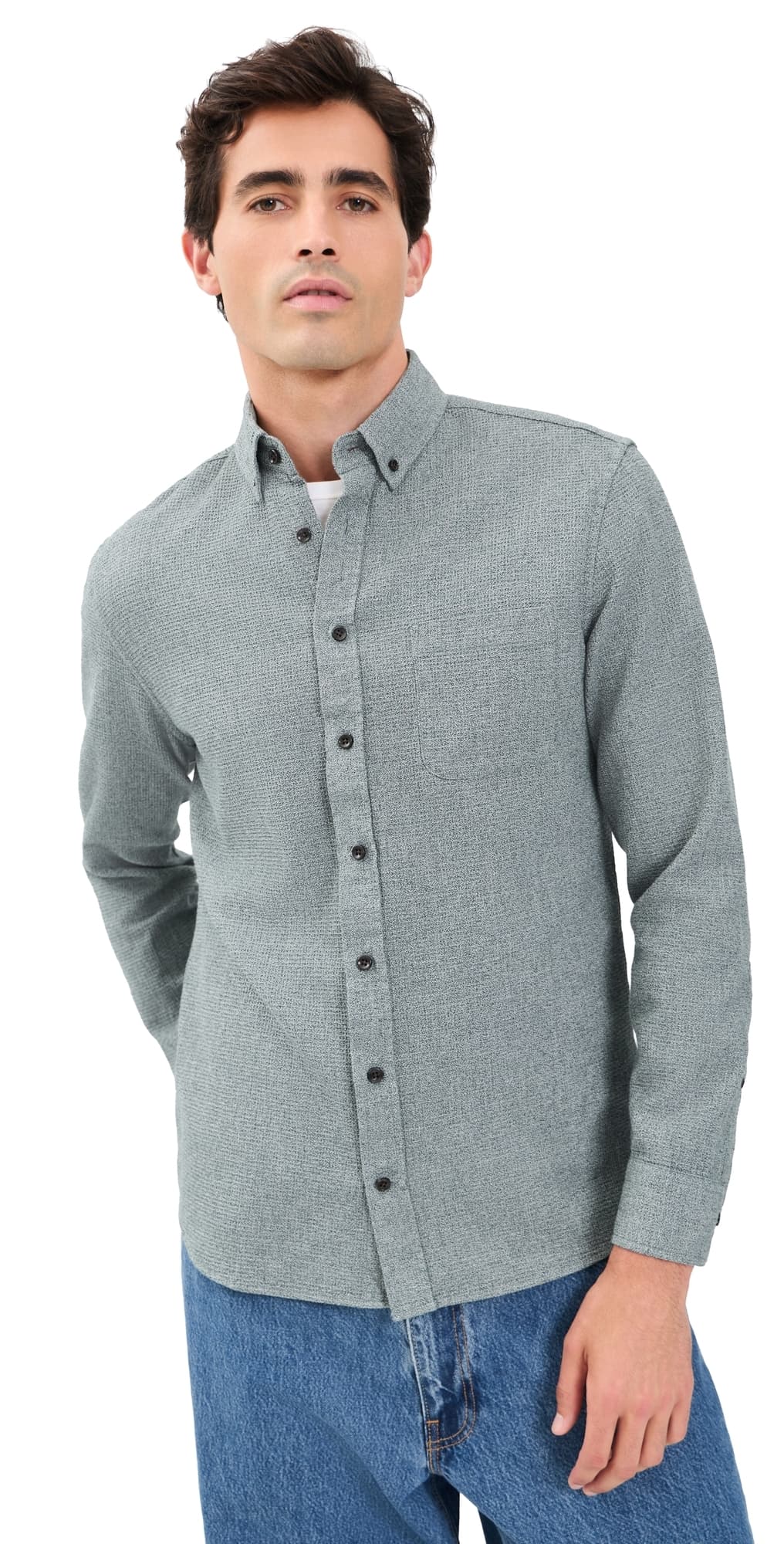 Taylor Stitch The Jack Twist Waffle Shirt Pine