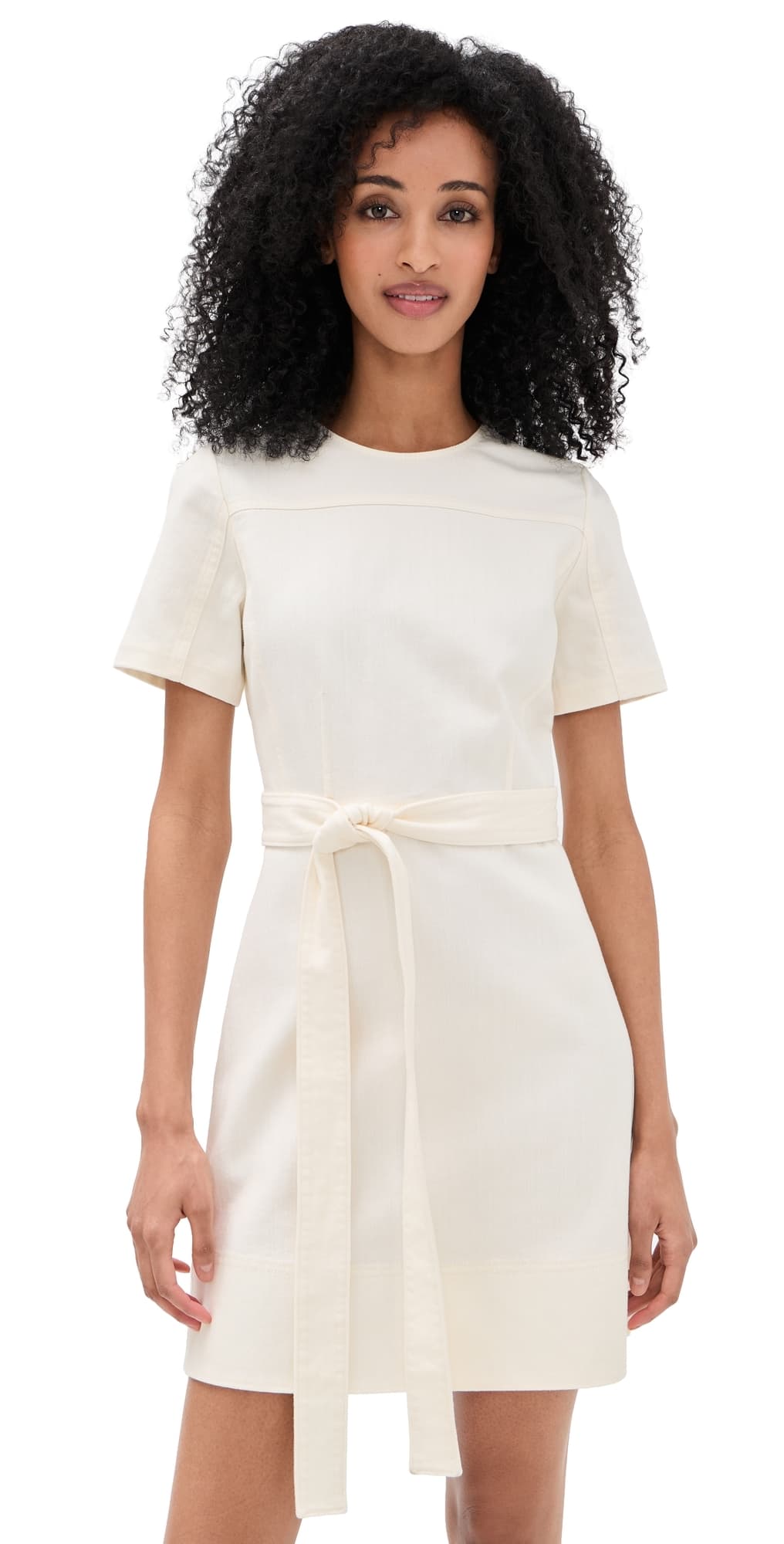 Tanya Taylor Ella Denim Mini Dress Chalk