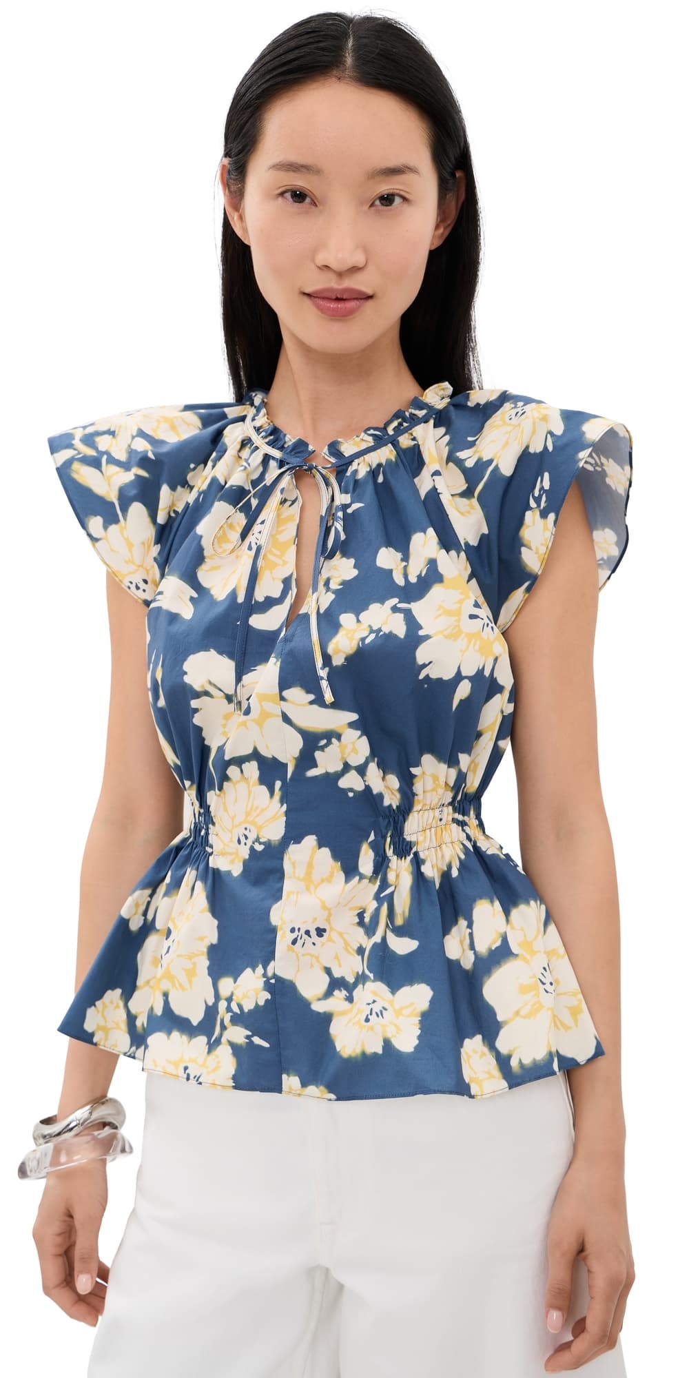 Tanya Taylor Ivana Top French Blue Multi