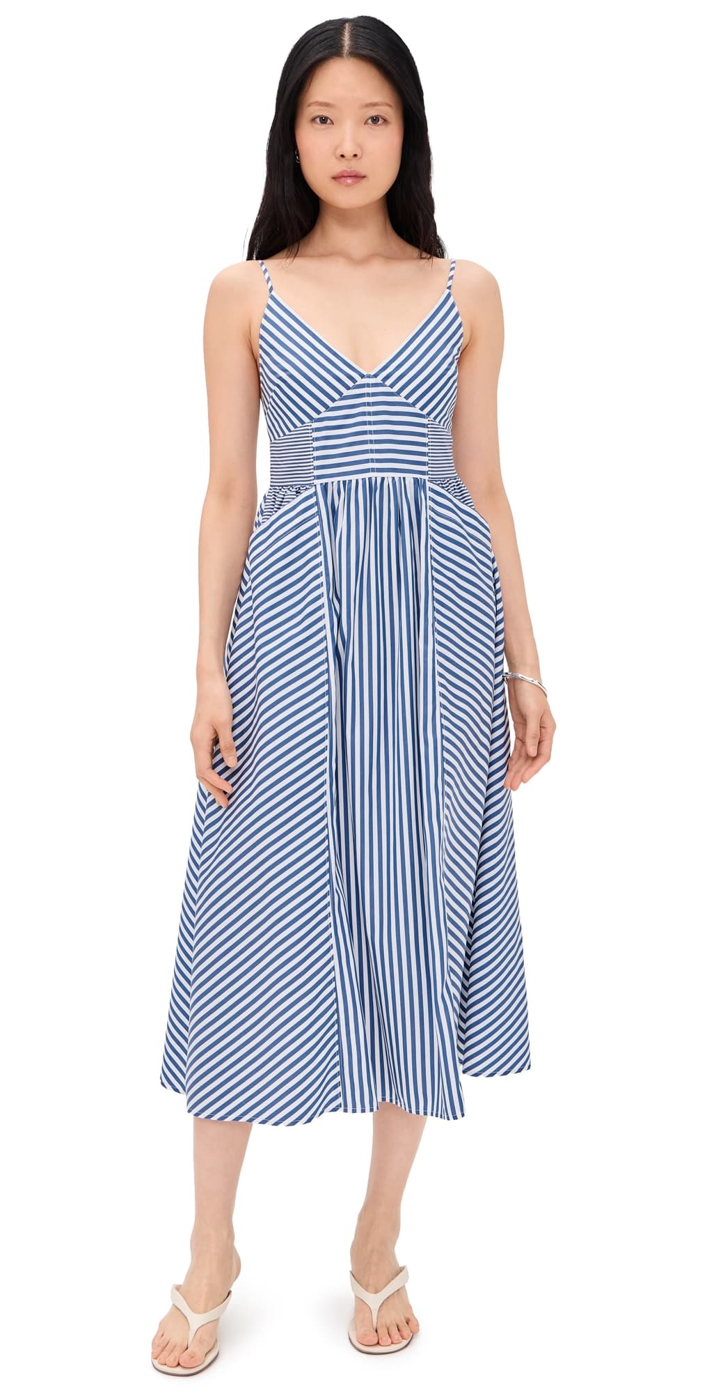 Tanya Taylor Vivien Dress Optic White/French Blue