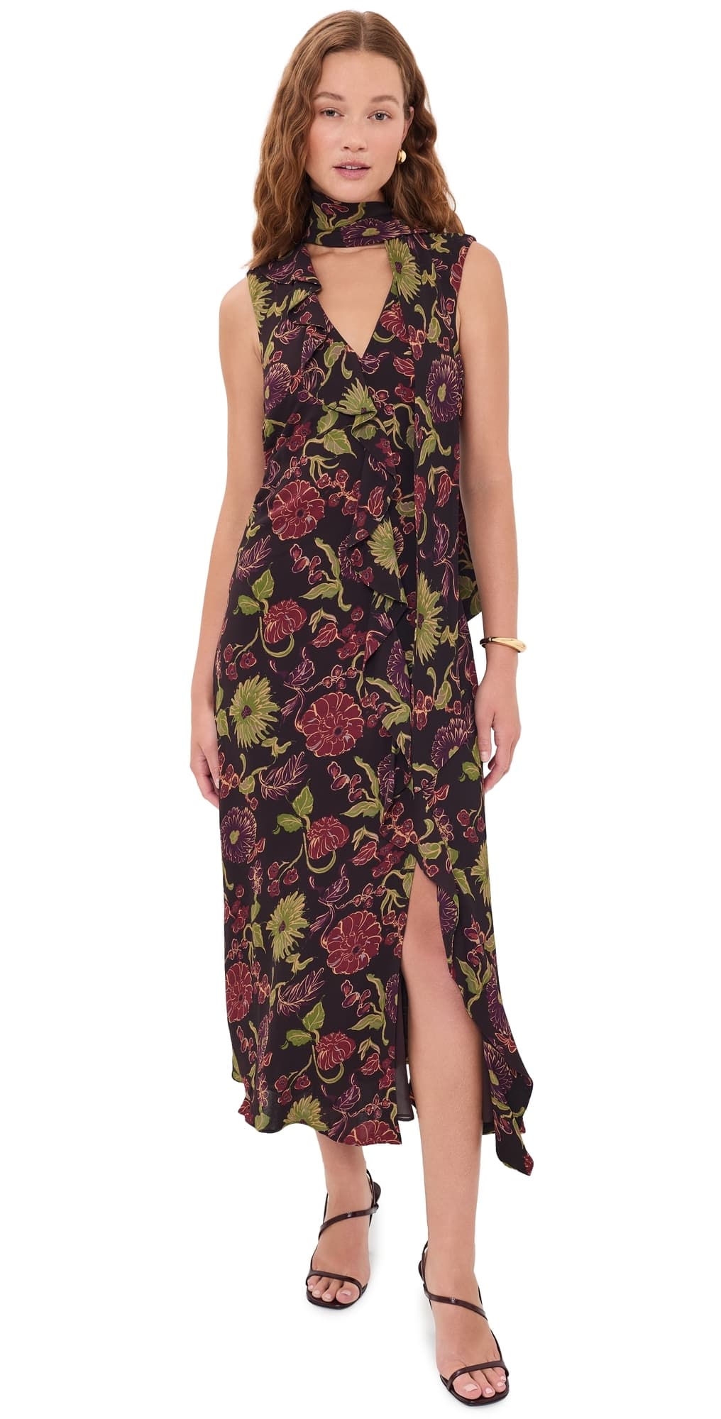 Tanya Taylor Amelia Dress Dark Fig Multi