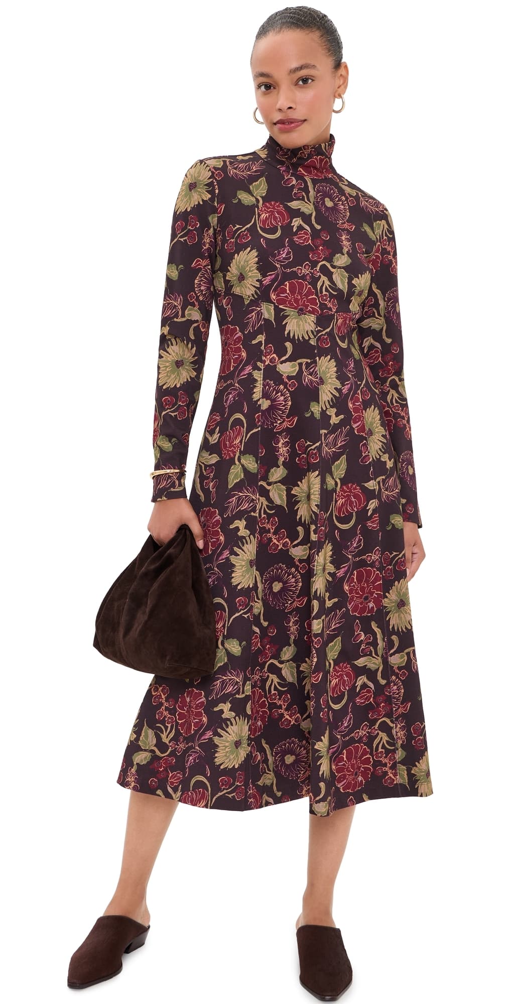 Tanya Taylor Thea Dress Dark Fig Multi