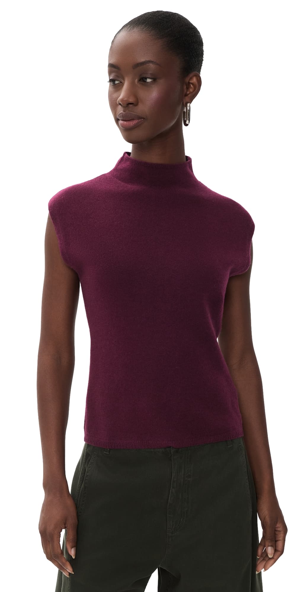 Tanya Taylor Adrien Cashmere Sweater Blackberry