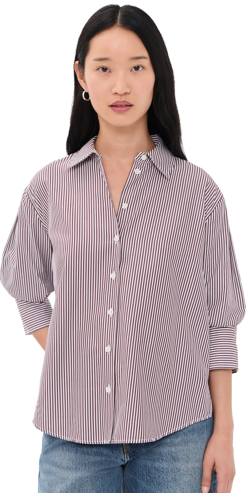 Tanya Taylor Emmy Top Dark Fig/Optic White Multi