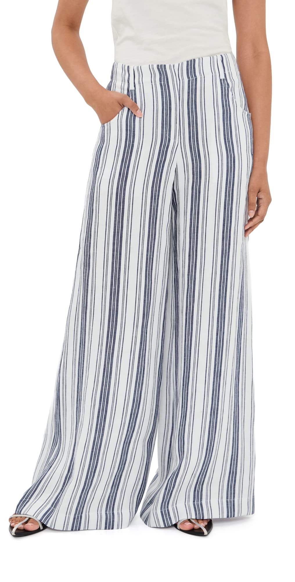 TWP Demie Pants Ivory/Navy