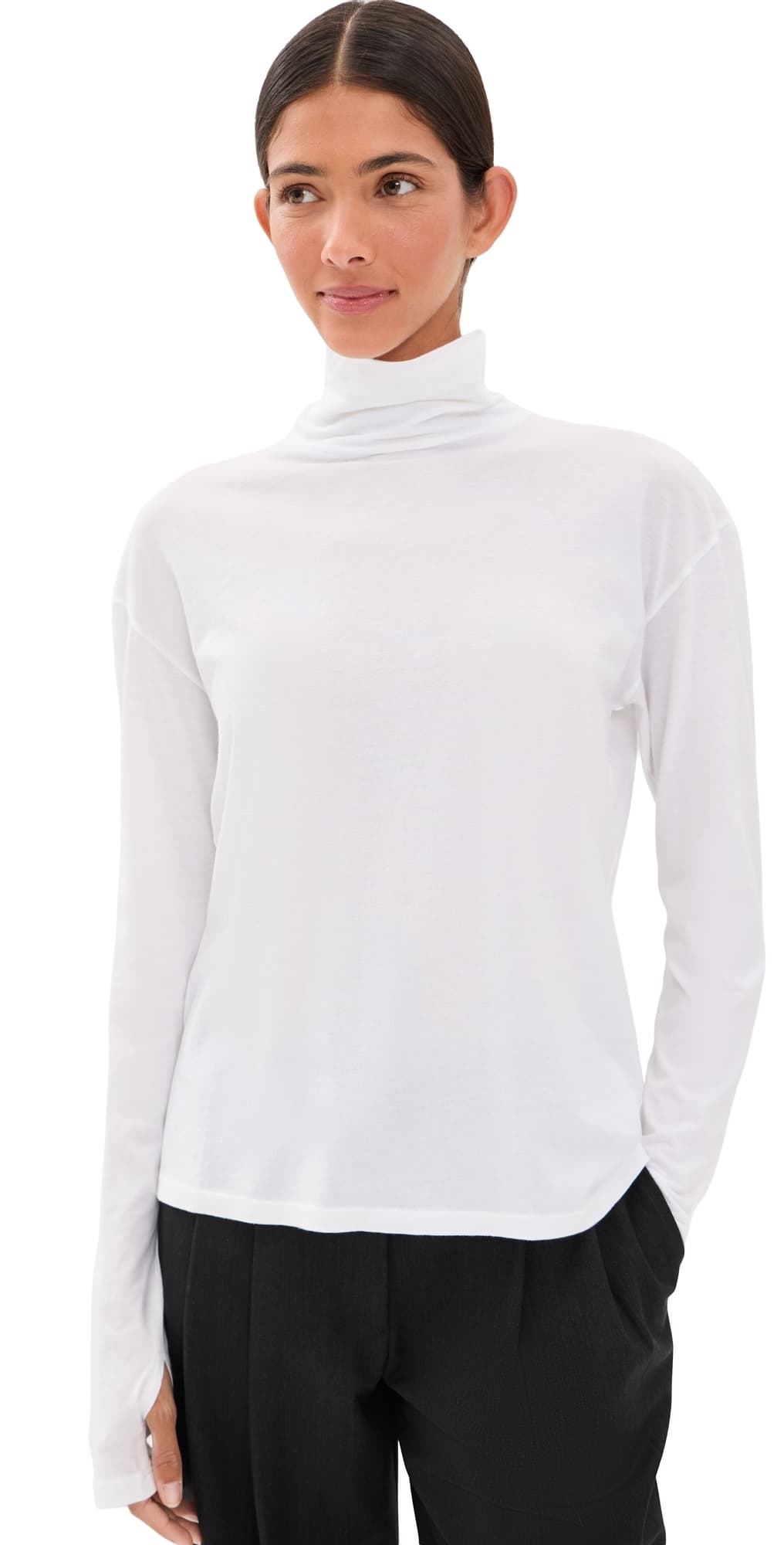 TWP Abby Cotton Turtleneck Top White