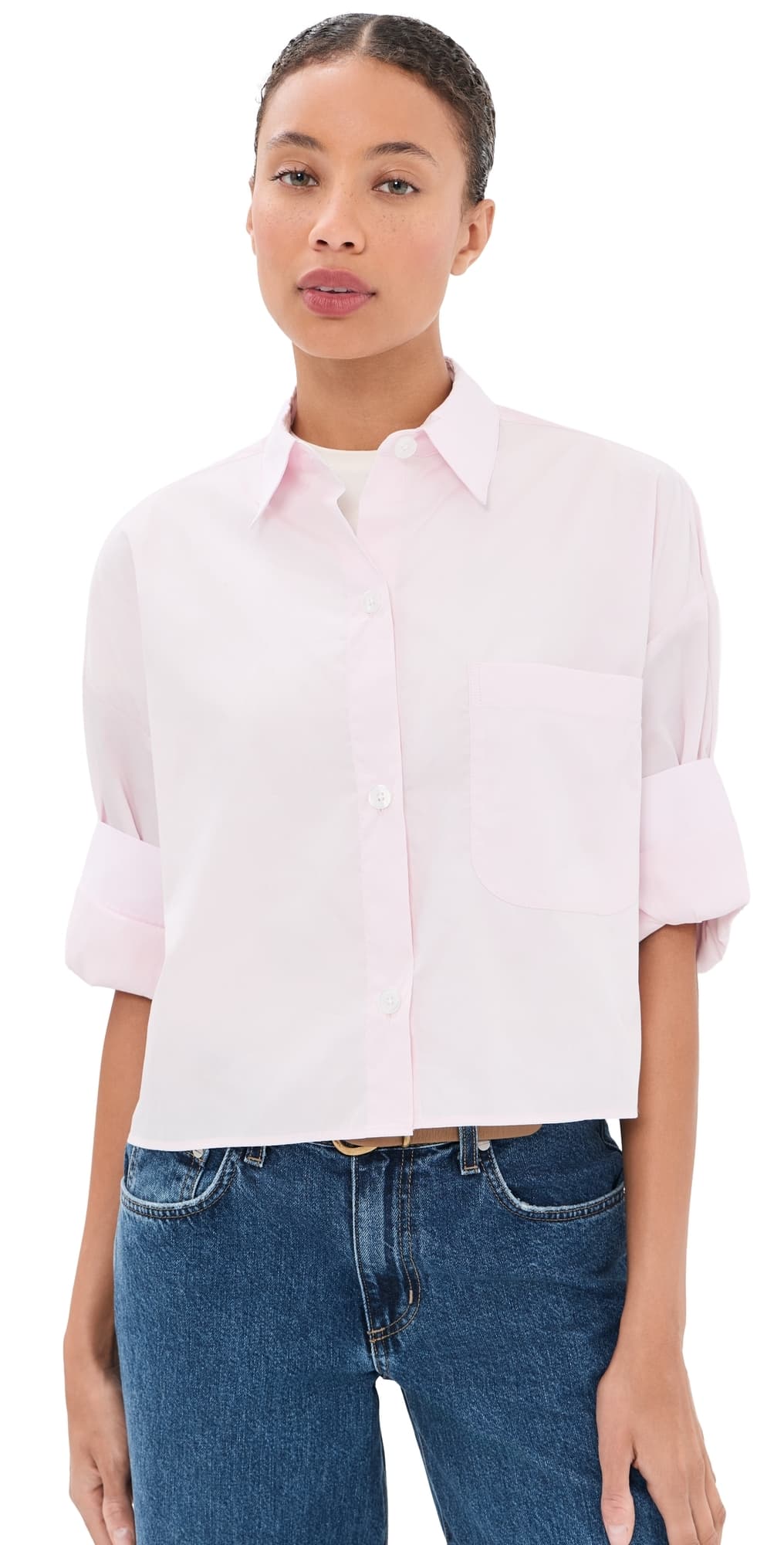 TWP Next Ex Button Down Shirt Baby Pink