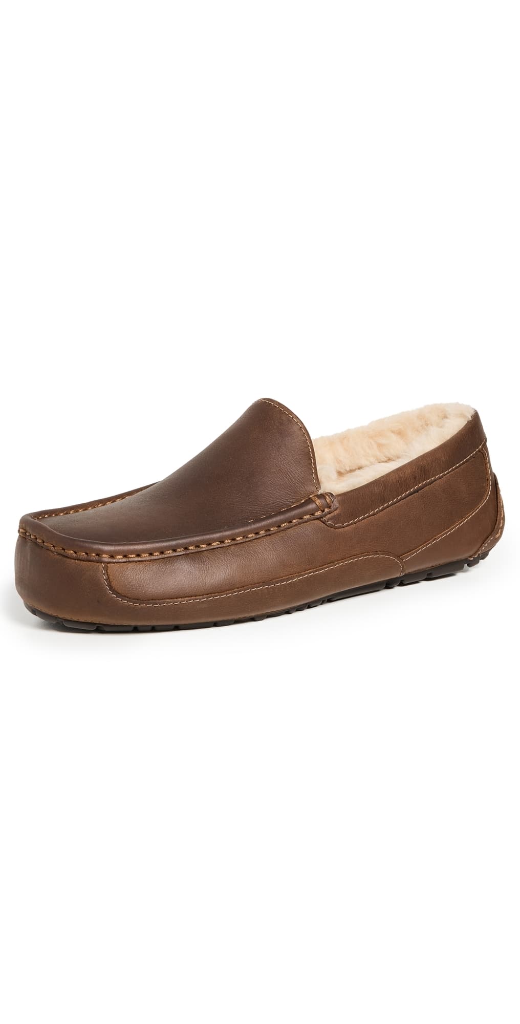 UGG Ascot Leather Slippers Tan